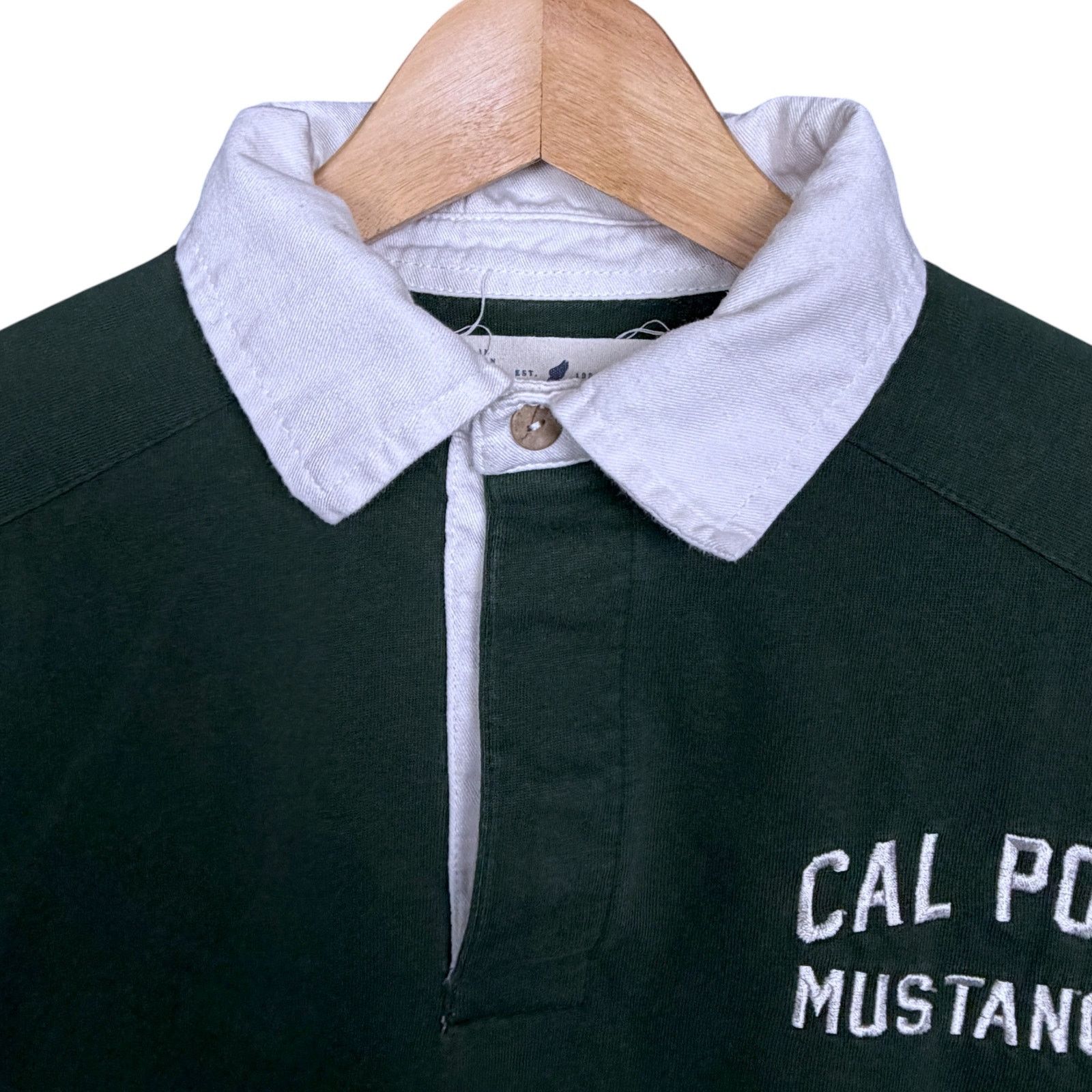 NCAA Cal Poly Mustangs Rugby Shirt Mens Small Green Long Sleeve Size US S / EU 44-46 / 1 - 4 Thumbnail