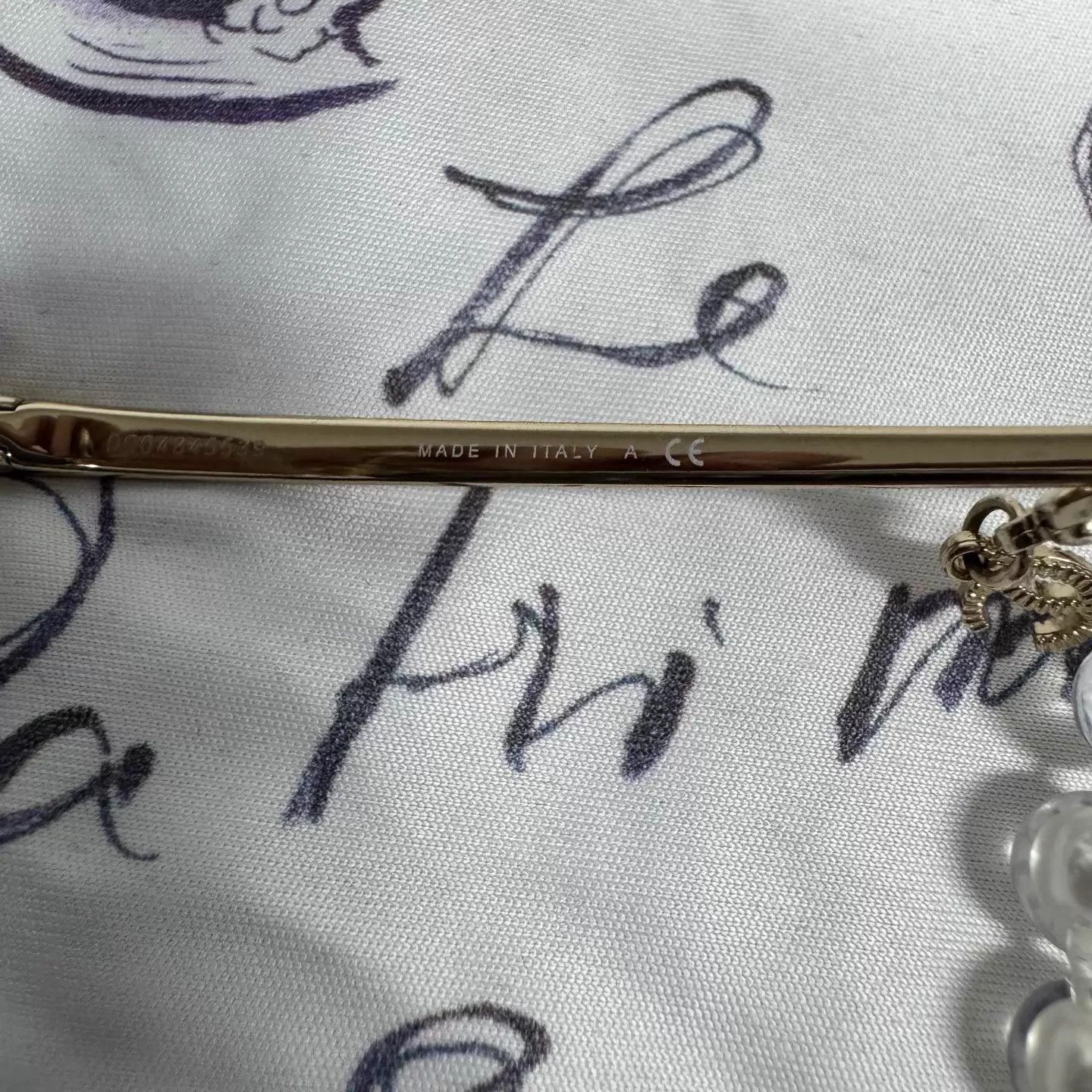 Chanel Chanel Square Optical Glasses Pearl Chain 99 New Case & Silk Size ONE SIZE - 5 Thumbnail