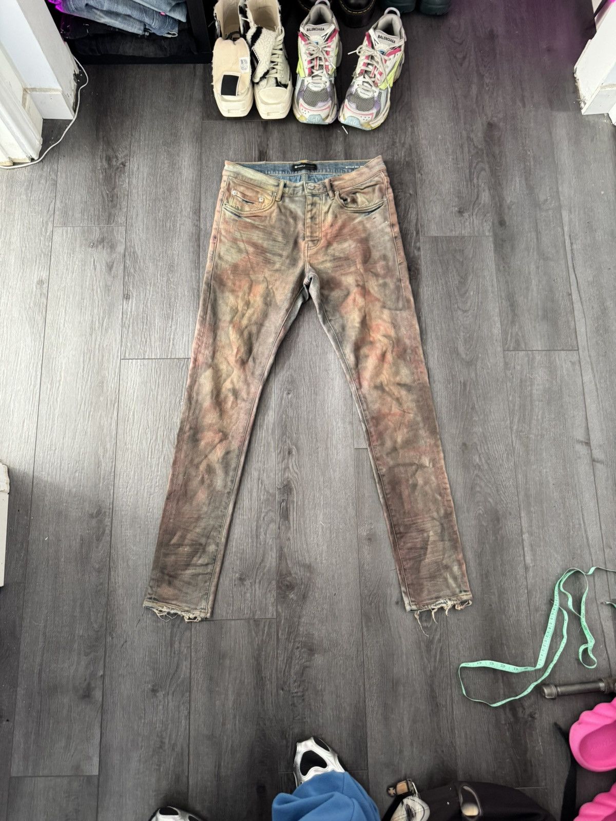 Purple Brand Purple brand bleached acid wash skinny jeans Size US 30 / EU 46 - 1 Thumbnail