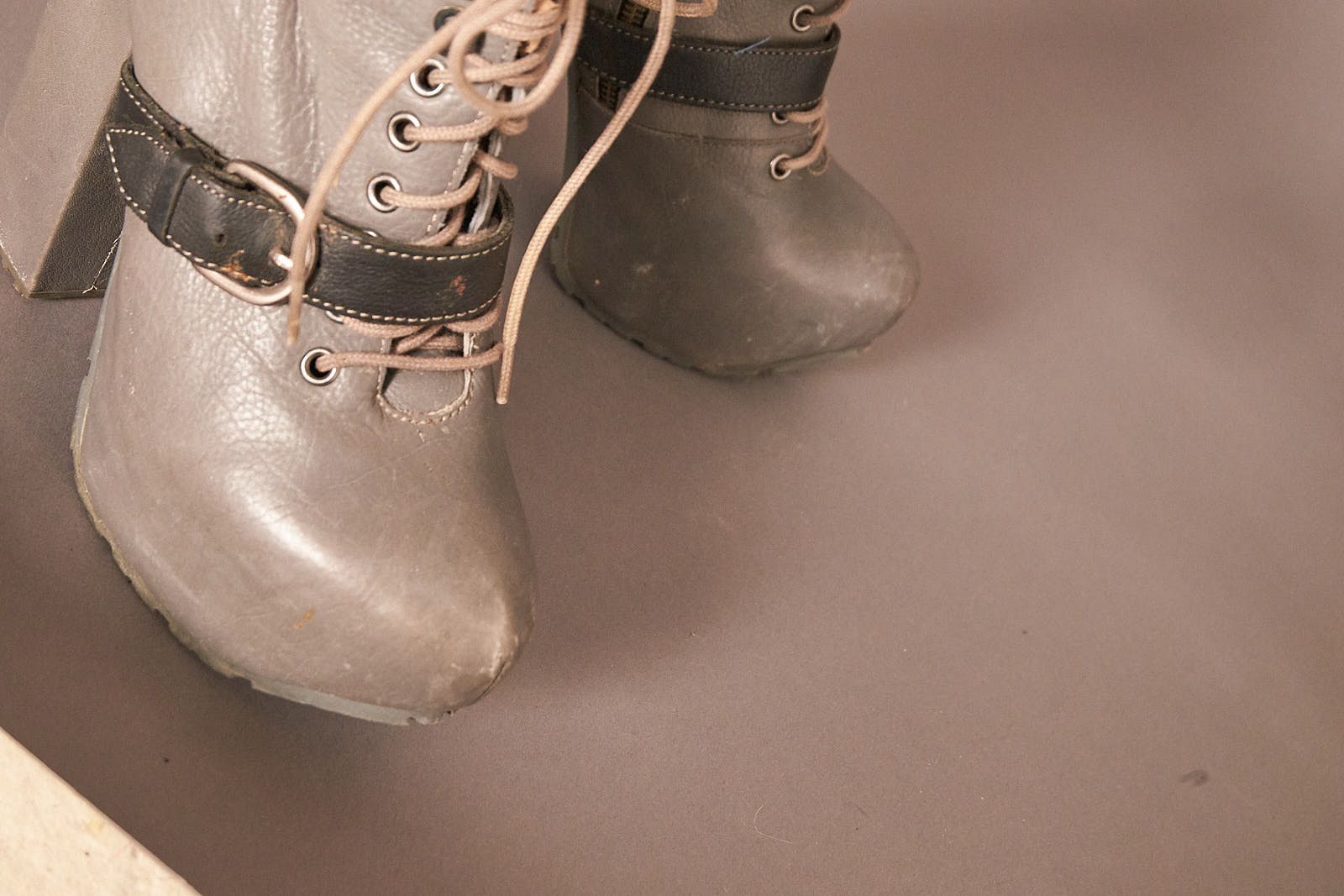 Miista Miista Andee Platform Buckle Gray Heels Boots 2011 Size US 5 / IT 35 - 6 Thumbnail