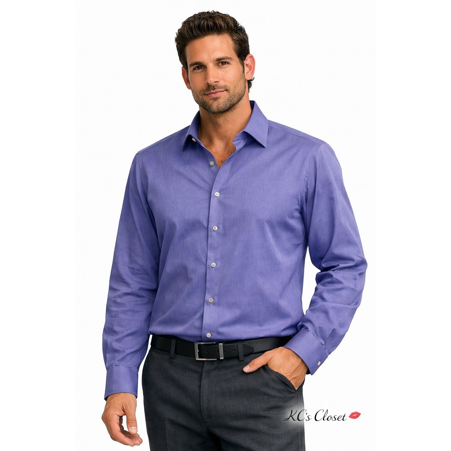 Van Heusen Van Heusen Studio Slim Fit Wrinkle Free Stretch Dress Shirt Size US L / EU 52-54 / 3 - 1 Thumbnail