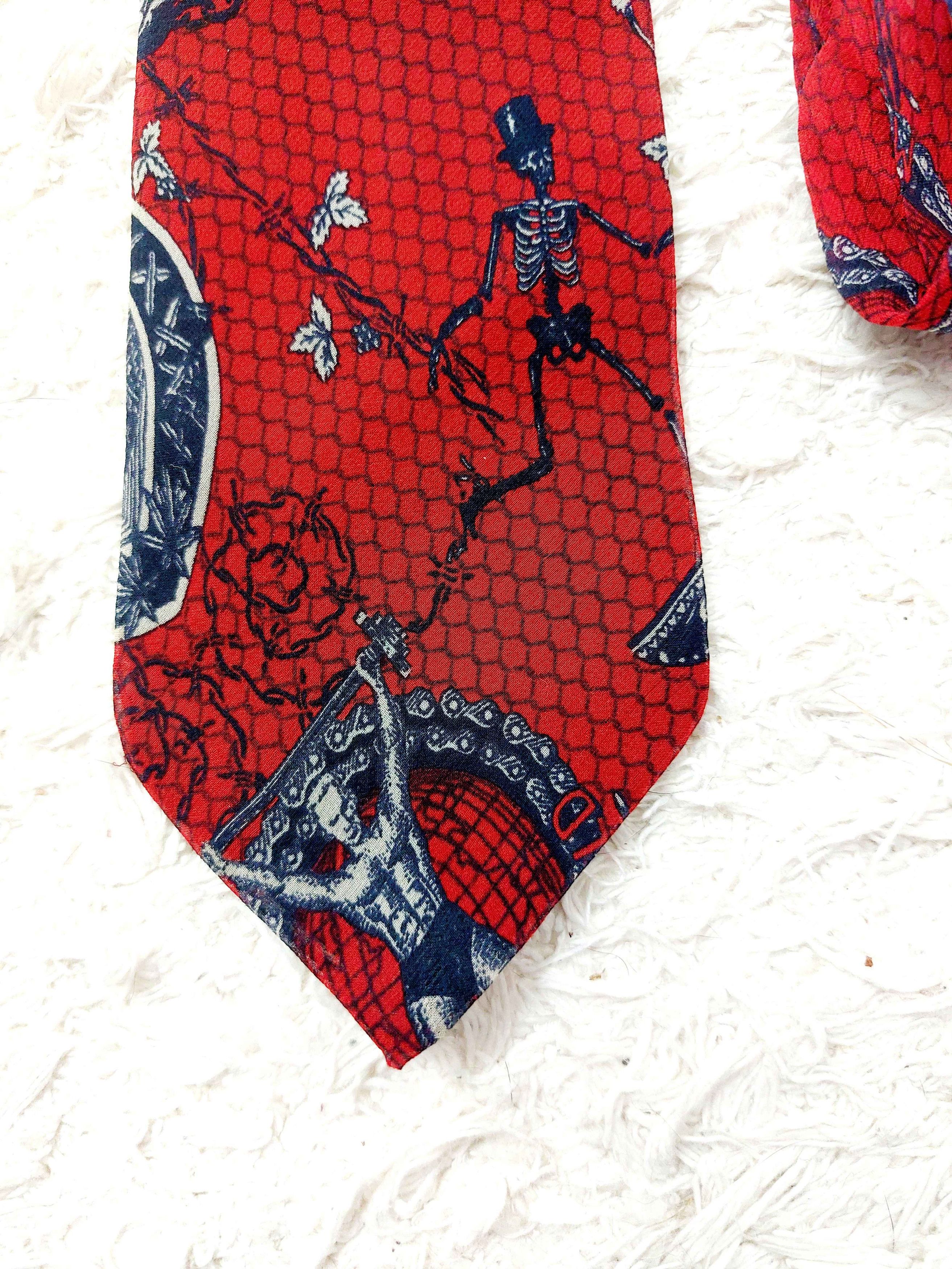 Jean Paul Gaultier Jean Paul Gaultier Mister World Skeleton Moto Tie Necktie Size ONE SIZE - 4 Thumbnail