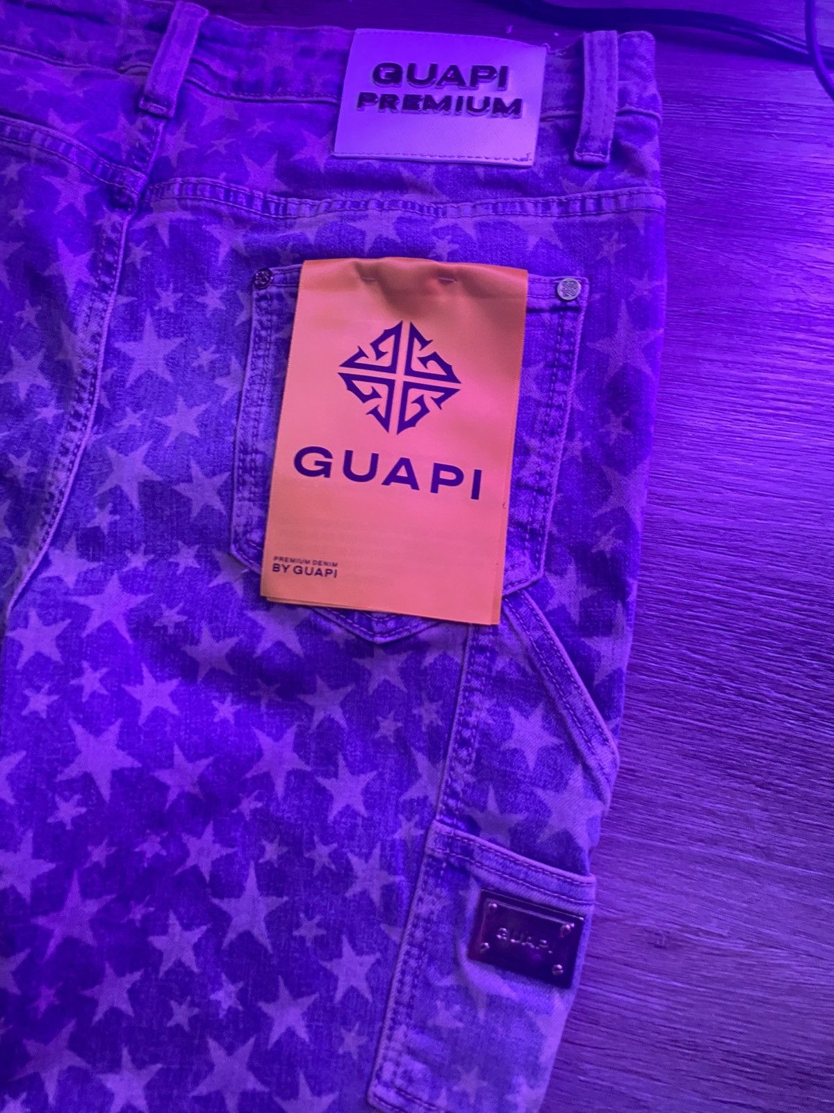 GUAPI Guapi Clothing Vintage Blue Laser Stars Denim Jeans Size US 34 / EU 50 - 3 Thumbnail