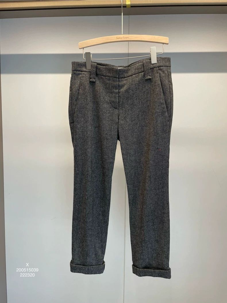 Brunello Cucinelli Brunello Cucinelli Gray Casual Wool Pants - dmc Size US 36 / EU 52 - 1 Thumbnail