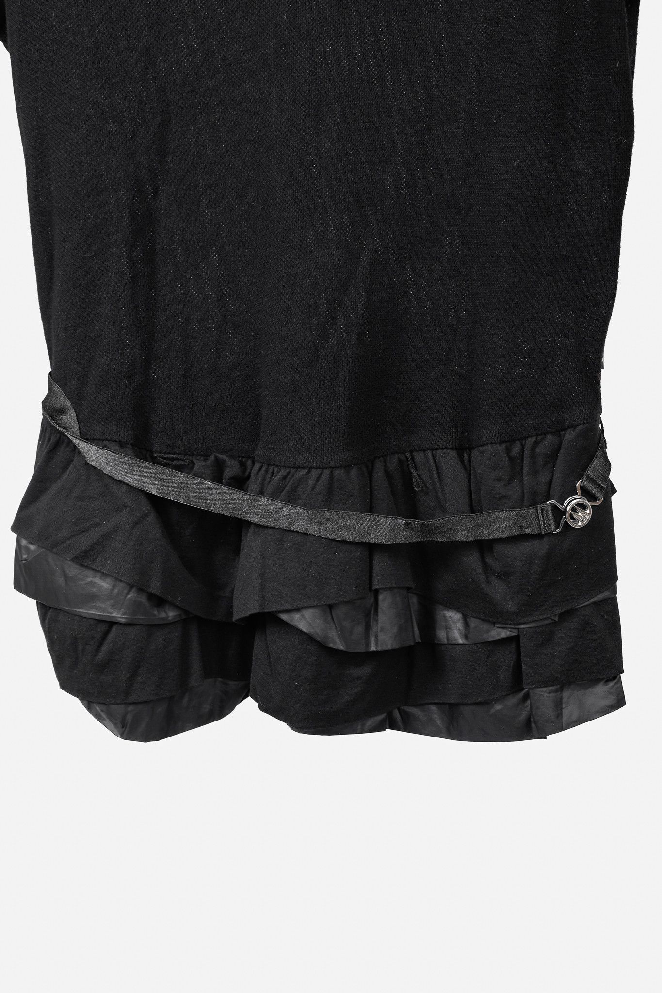 Moncler Moncler Black Cotton Ruffled Peplum T-Shirt Size M / US 6-8 / IT 42-44 - 5 Thumbnail