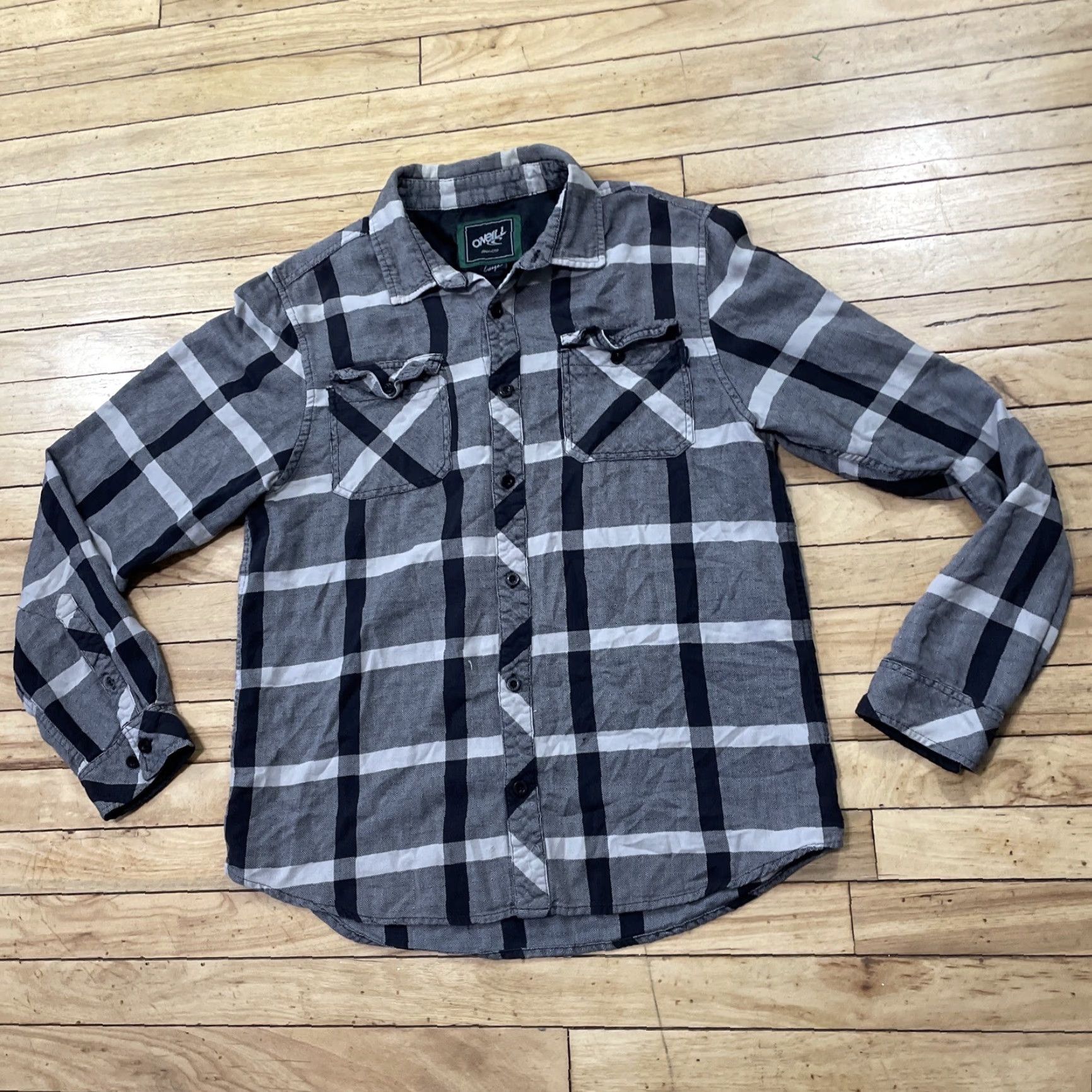O'Neill VINTAGE O'Neill Flannel Button Shirt Men L Y2k Streetwear Skate Surf Grunge Gray Plaid L Size US L / EU 52-54 / 3 - 2 Thumbnail