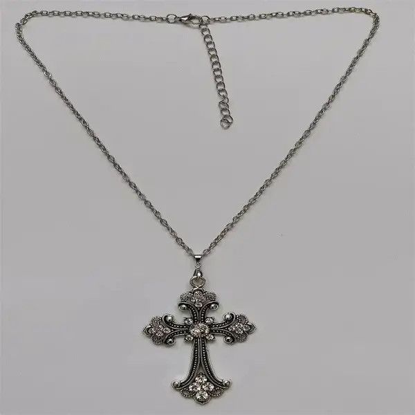 Jewelry Rhinestone Cross Pendant Necklace Size ONE SIZE - 8 Thumbnail