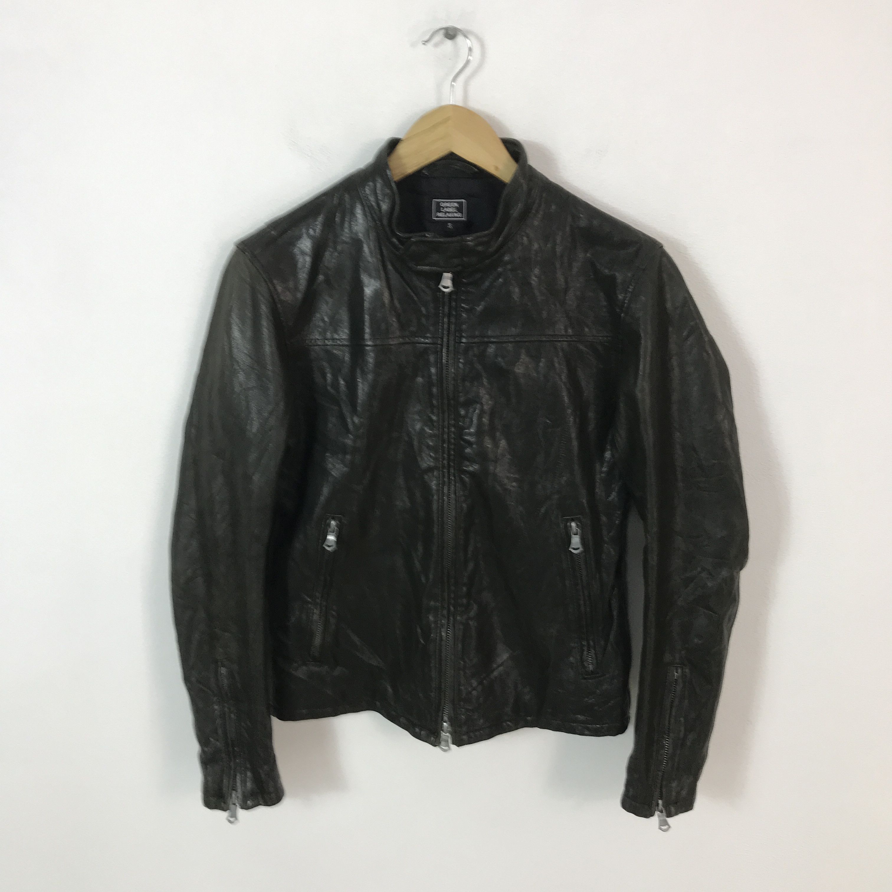 Leather Ifwiswasnine Style green label relaxing Leather Biker jacjet Size US S / EU 44-46 / 1 - 1 Thumbnail