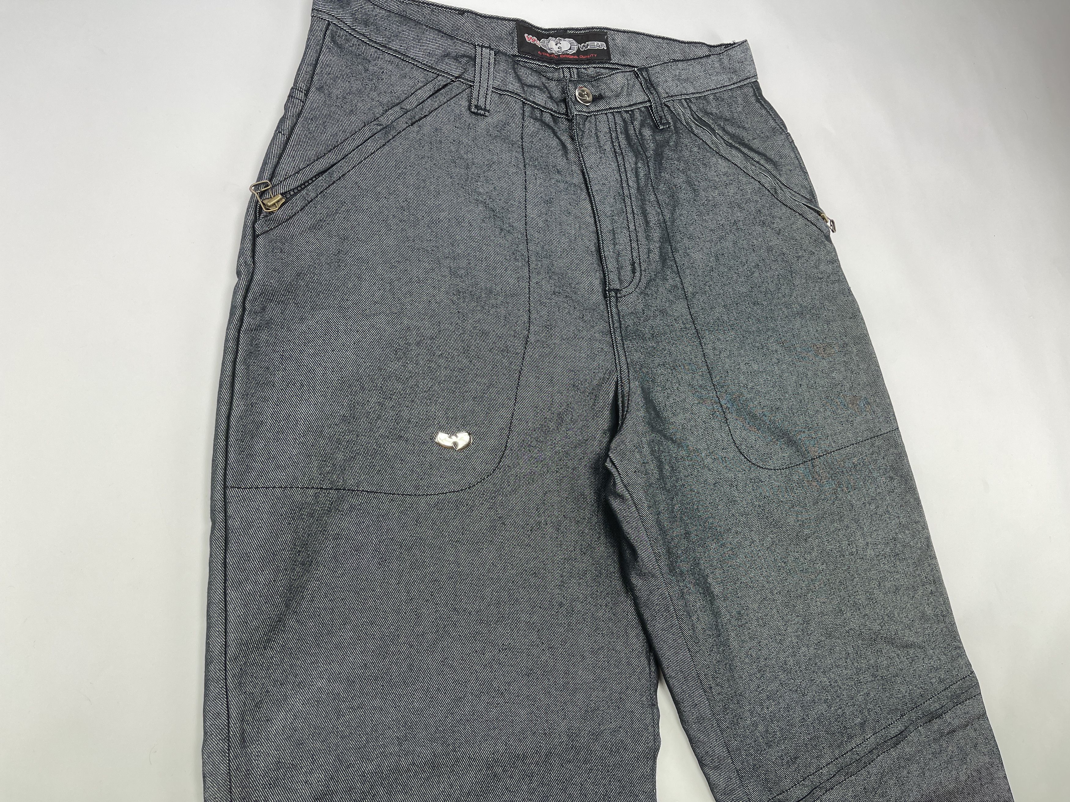 Wu-Tang Clan WU WEAR jeans, shiny gray silver metallic vintage hip hop 32 Size US 32 / EU 48 - 11 Thumbnail