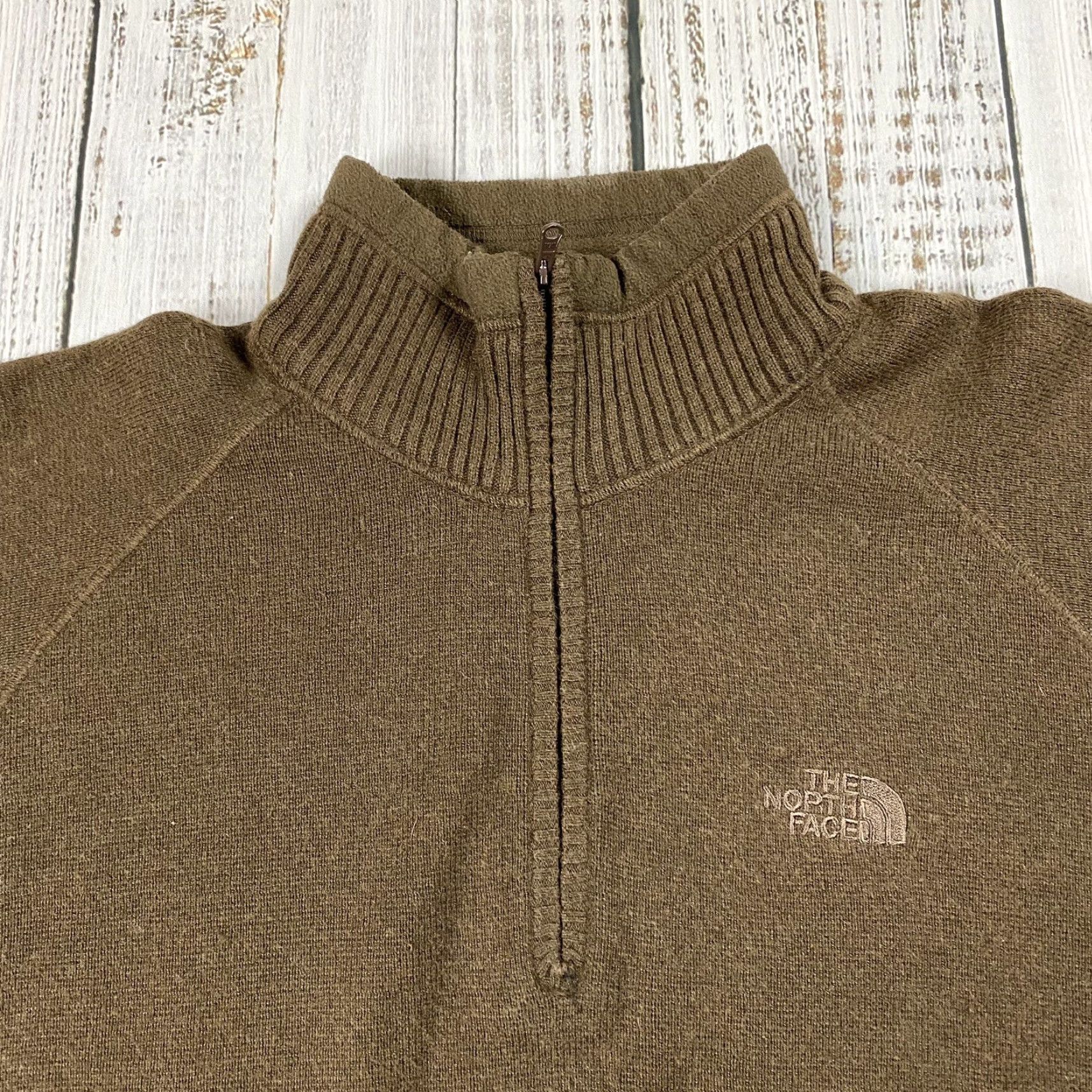 The North Face THE NORTH FACE Pullover Sweater 1/4 Zip Long Sleeve Regular Fit Mens Large Brown Outdoor Size US L / EU 52-54 / 3 - 2 Thumbnail