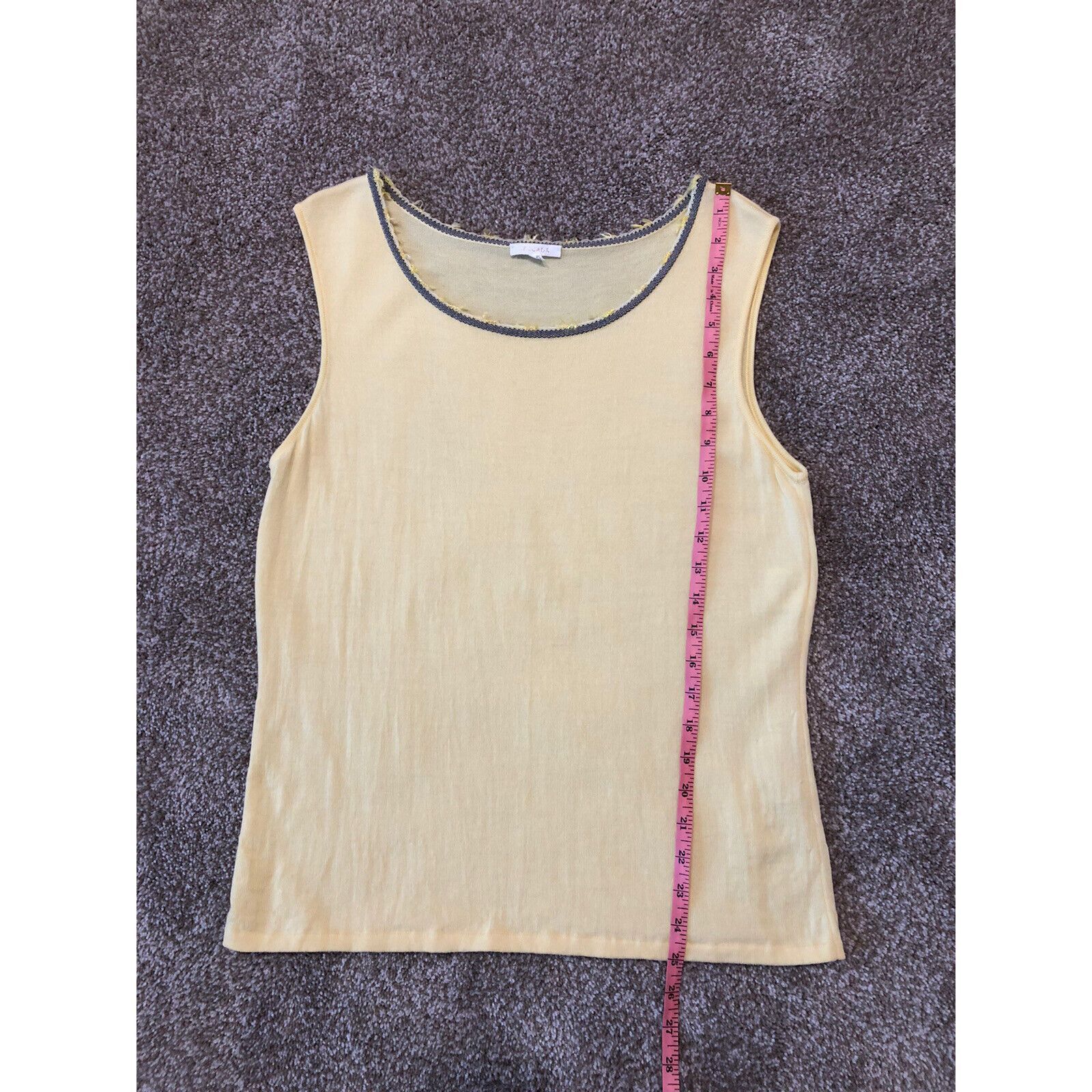 Escada Escada Top Sweater Tank Thin Knit Sleeveless Yellow Wool Siz Size M / US 6-8 / IT 42-44 - 8 Thumbnail