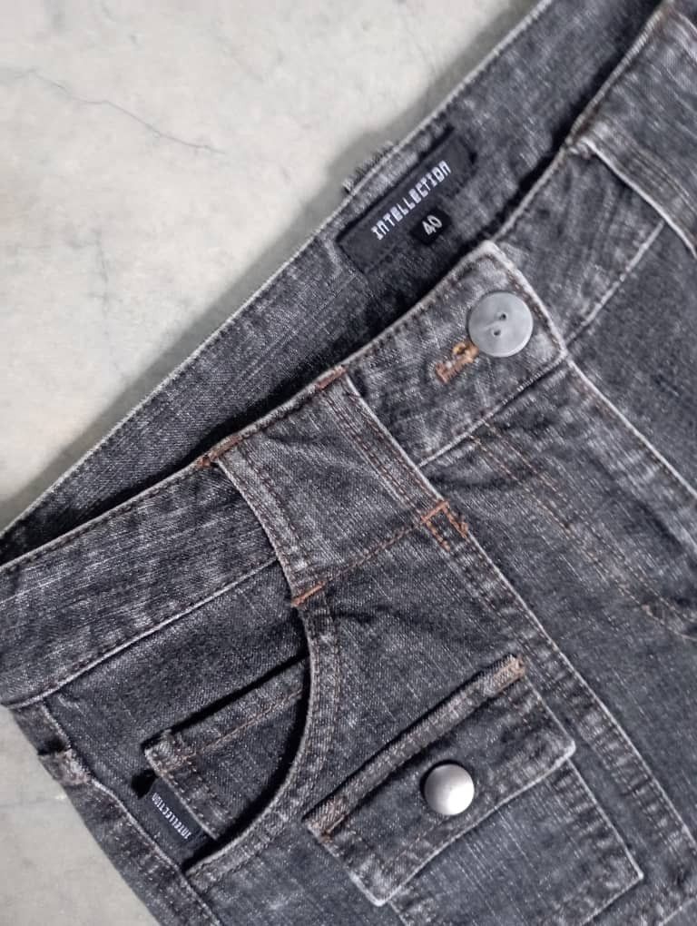 Tornado Mart Flare Jeans Made In Japan Black Bush Pant Intellection Jeans Size US 26 / EU 42 - 8 Thumbnail
