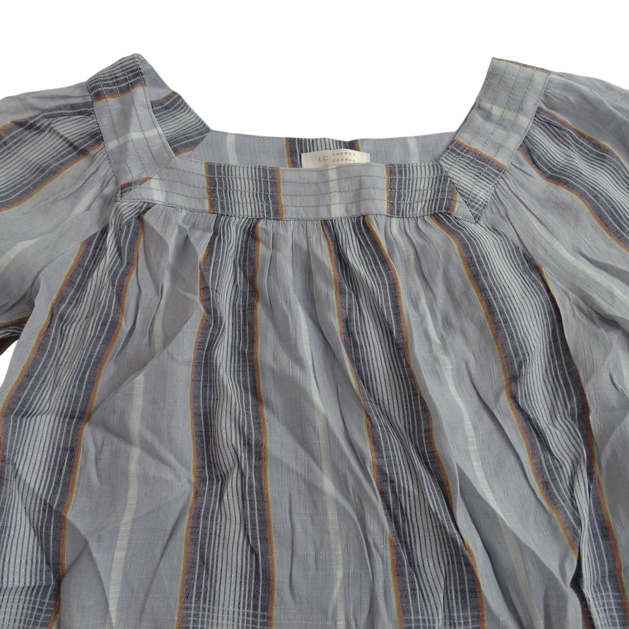 Lauren Conrad LC Lauren Conrad Long Sleeve Gray Plaid Babydoll Top Size XS Size XS / US 0-2 / IT 36-38 - 3 Thumbnail