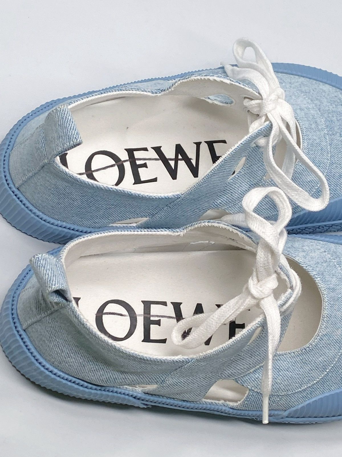 Loewe Loewe Cut-Out Platform Denim Sneakers size 39 Size US 9 / IT 39 - 11 Thumbnail