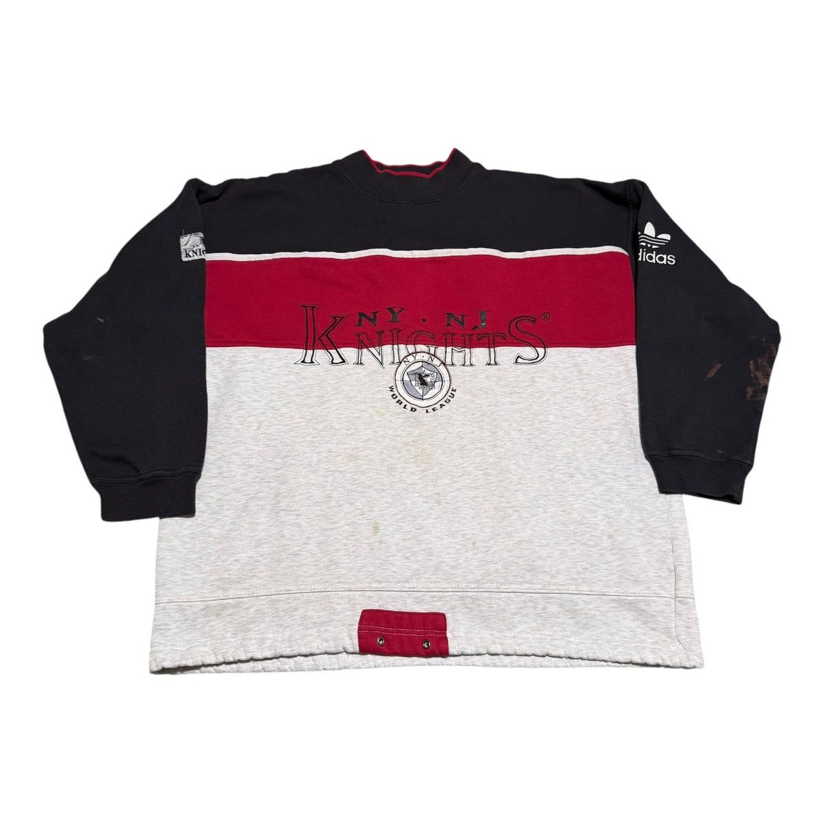 Adidas × Vintage Vintage New York New Jersey Knights Stained Sweatshirt Large Size US L / EU 52-54 / 3 - 1 Thumbnail