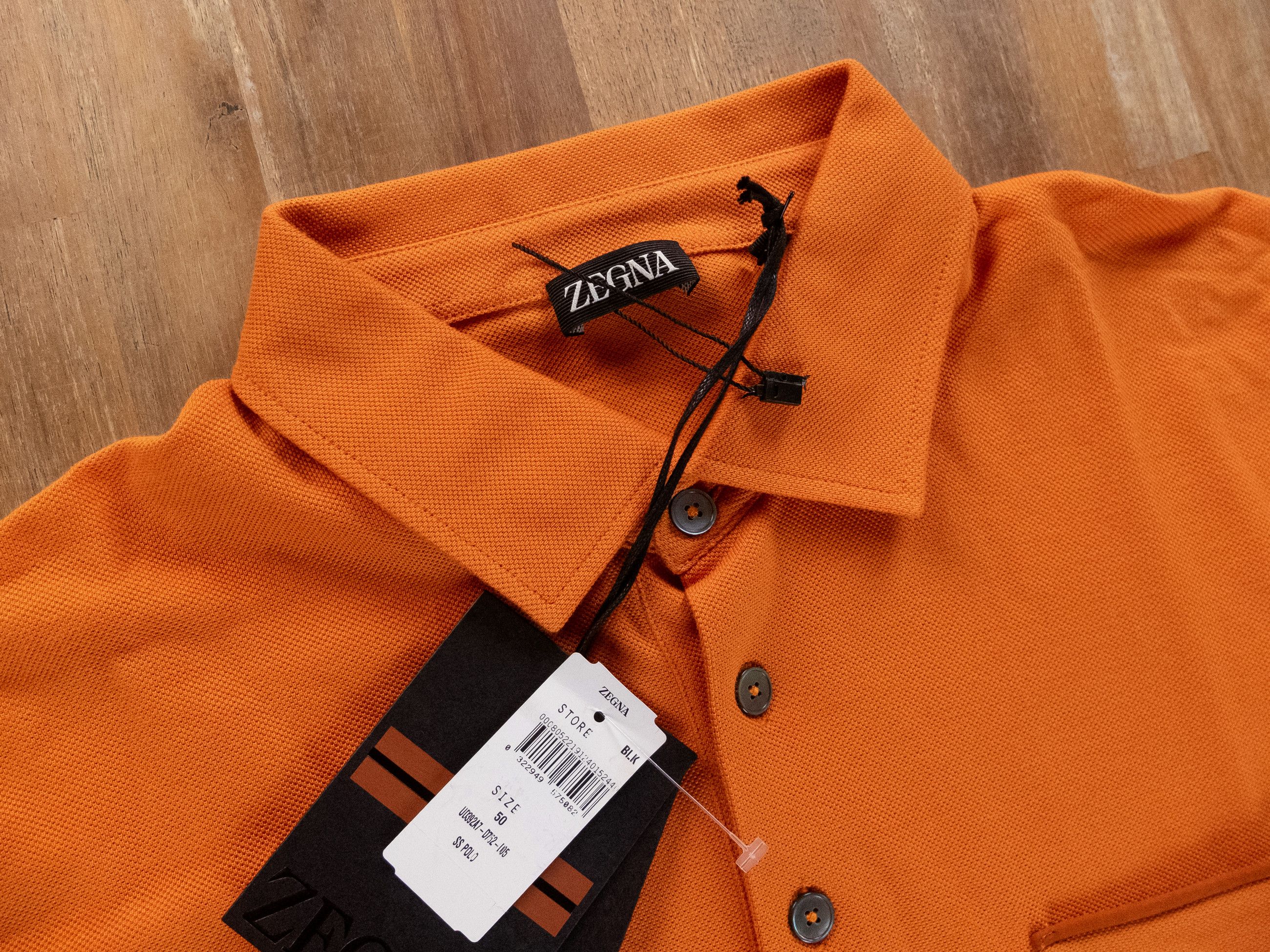 Ermenegildo Zegna ZEGNA solid orange cotton polo shirt 50 Medium authentic Size US M / EU 48-50 / 2 - 5 Thumbnail