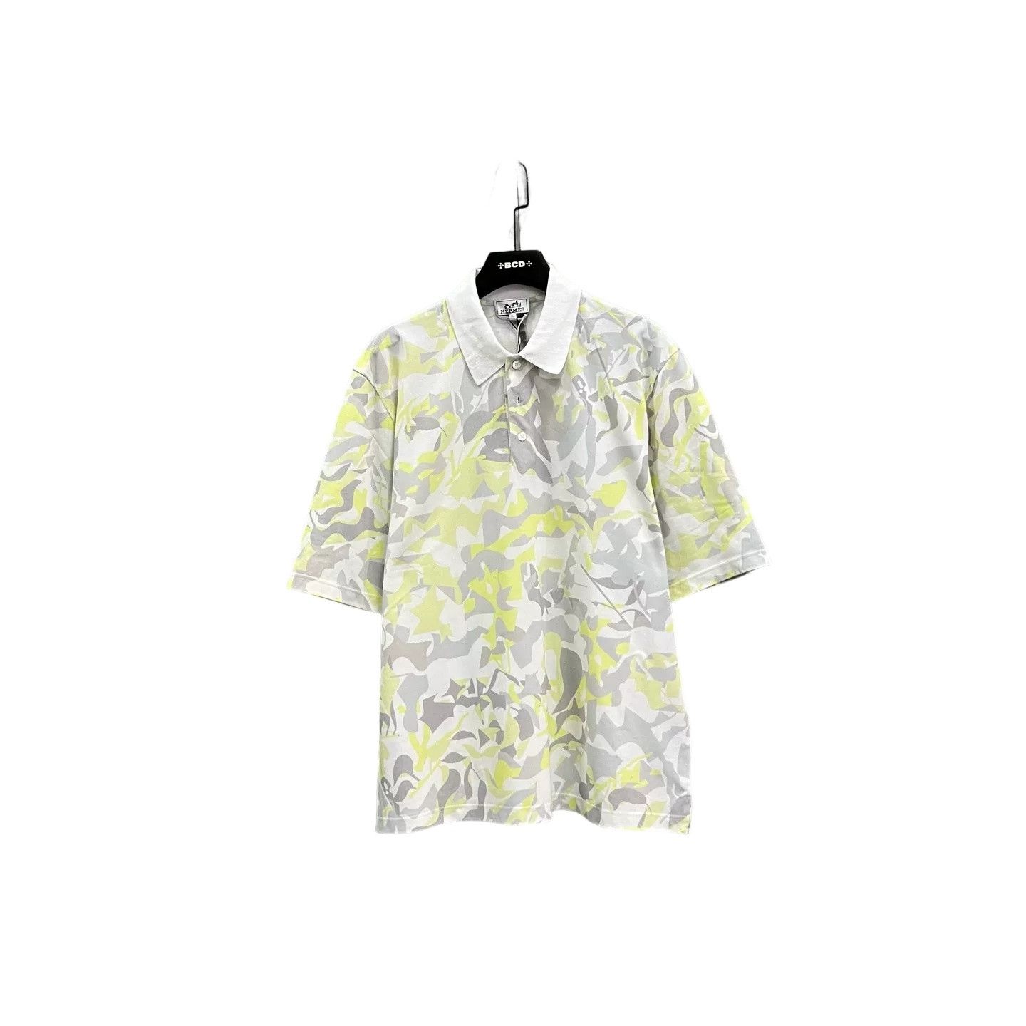 Hermes Hermes Yellow Camouflage Polo Shirt XL Size US XL / EU 56 / 4 - 1 Thumbnail