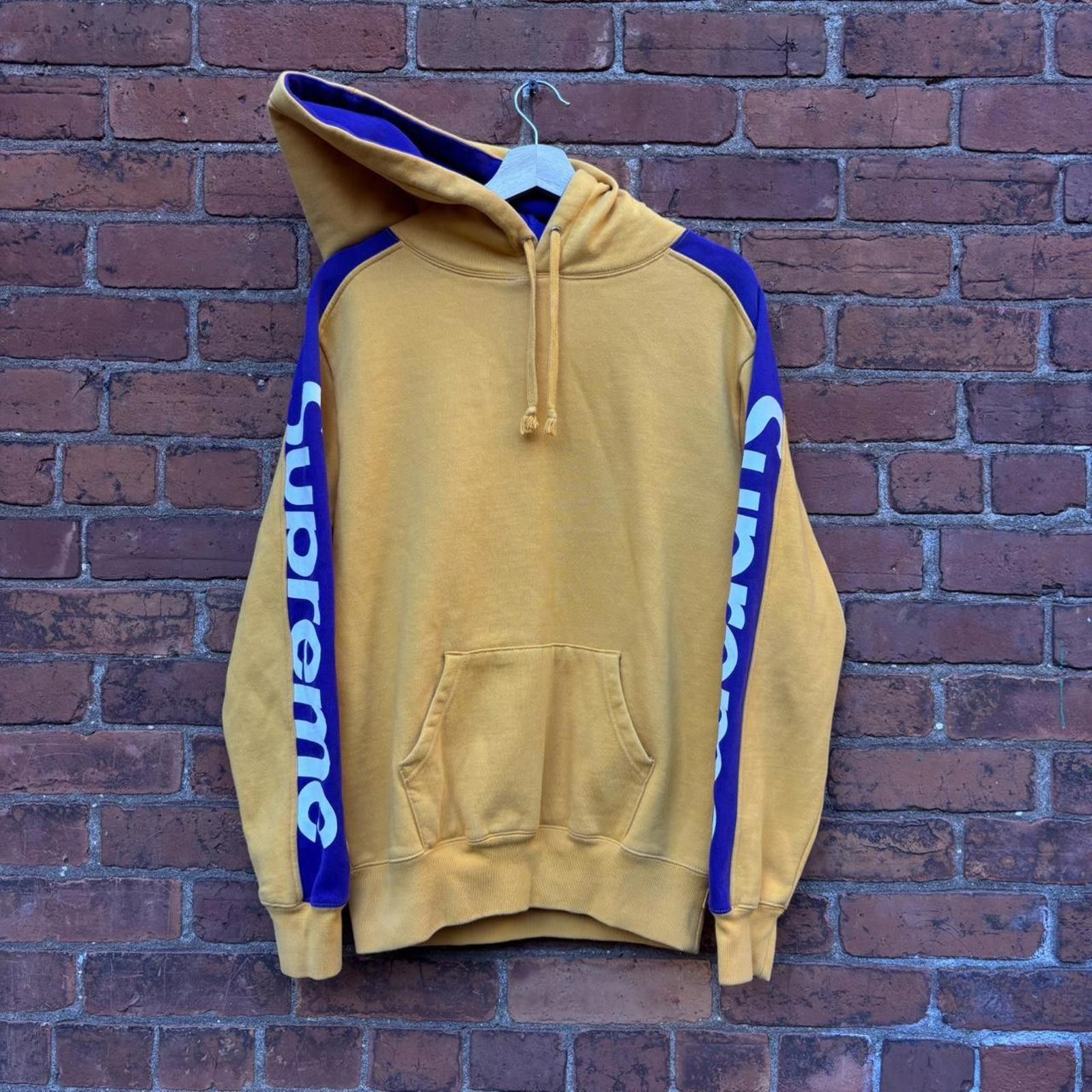 Supreme supreme yellow purple sleeve print hoodie S Size US S / EU 44-46 / 1 - 1 Thumbnail