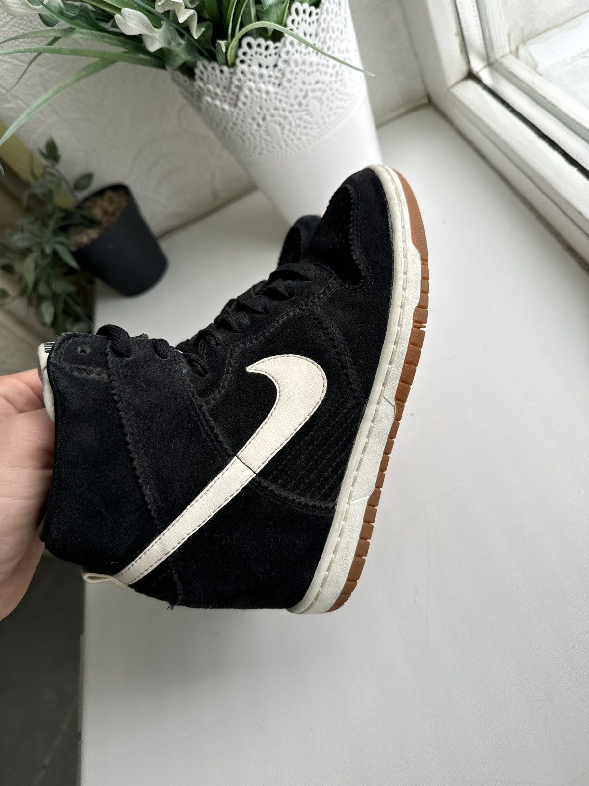 Nike Nike Dunk Sky Hi Hidden Wedge Sneakers Suede Black White Size US 6.5 / IT 36.5 - 4 Thumbnail