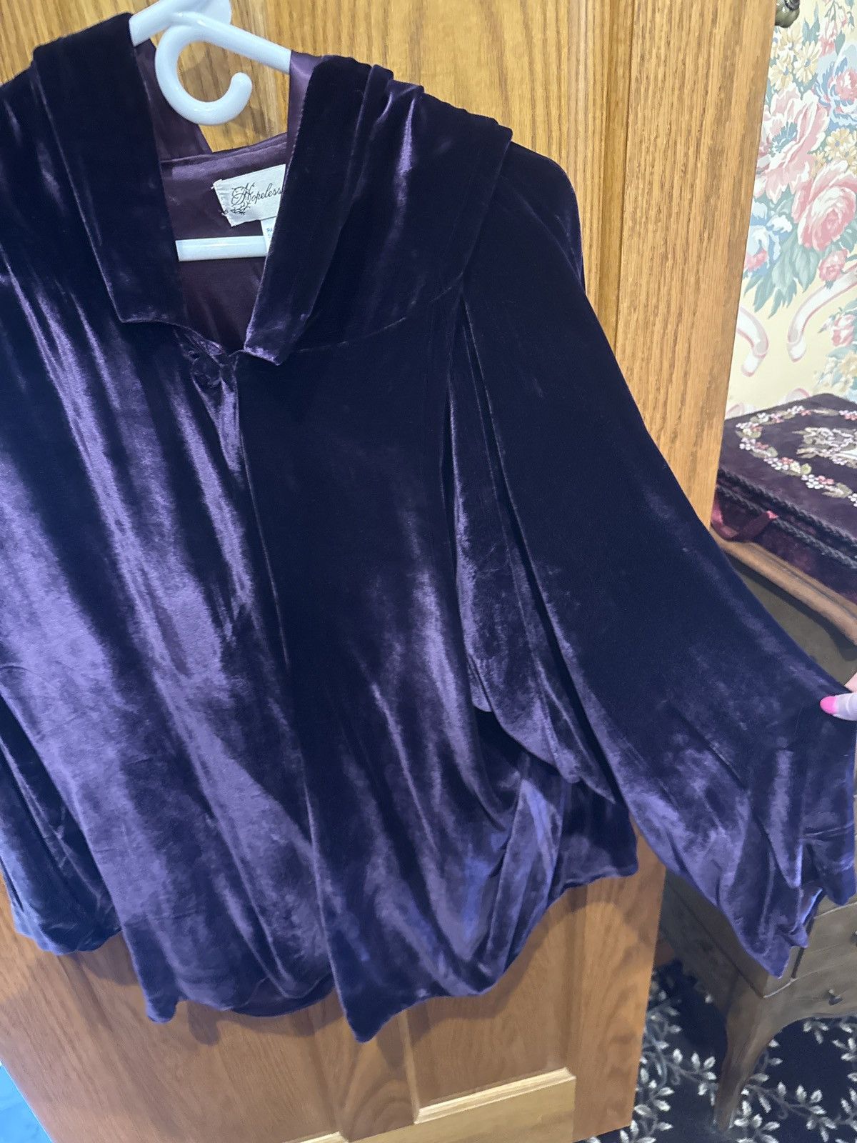 Other Purple velvet coat Size L / US 10 / IT 46 - 2 Thumbnail