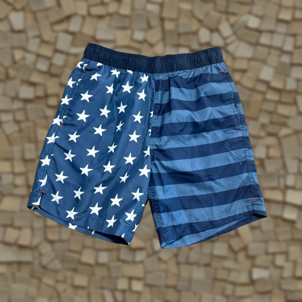 Vintage Laguna Originals Shorts, Men's Medium, Blue White Polka Dots Striped Swim Trunks Size US 31 - 1 Thumbnail
