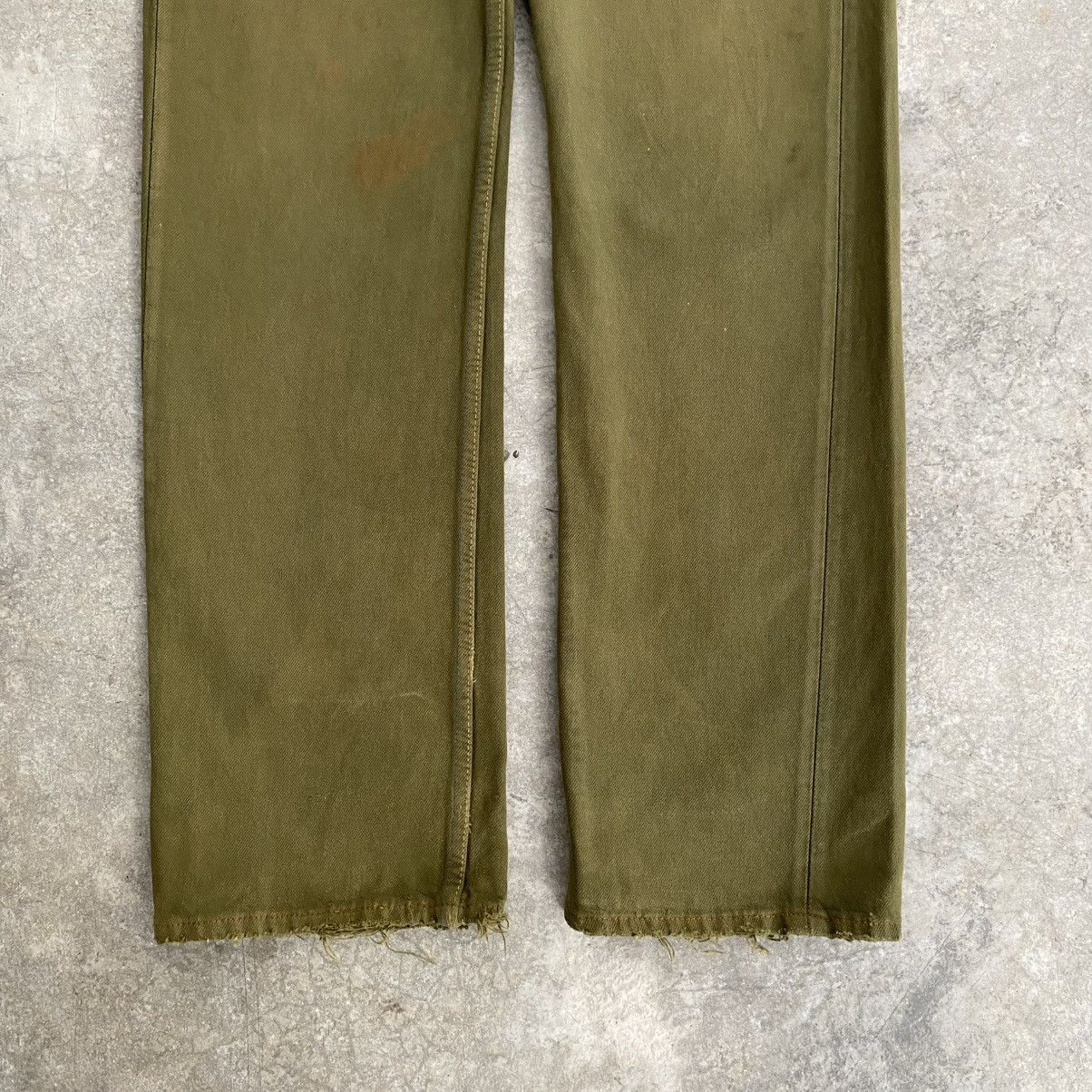 Levi's Vintage Levis 501 Faded Green Overdyed Distressed Jeans Size US 31 - 8 Thumbnail