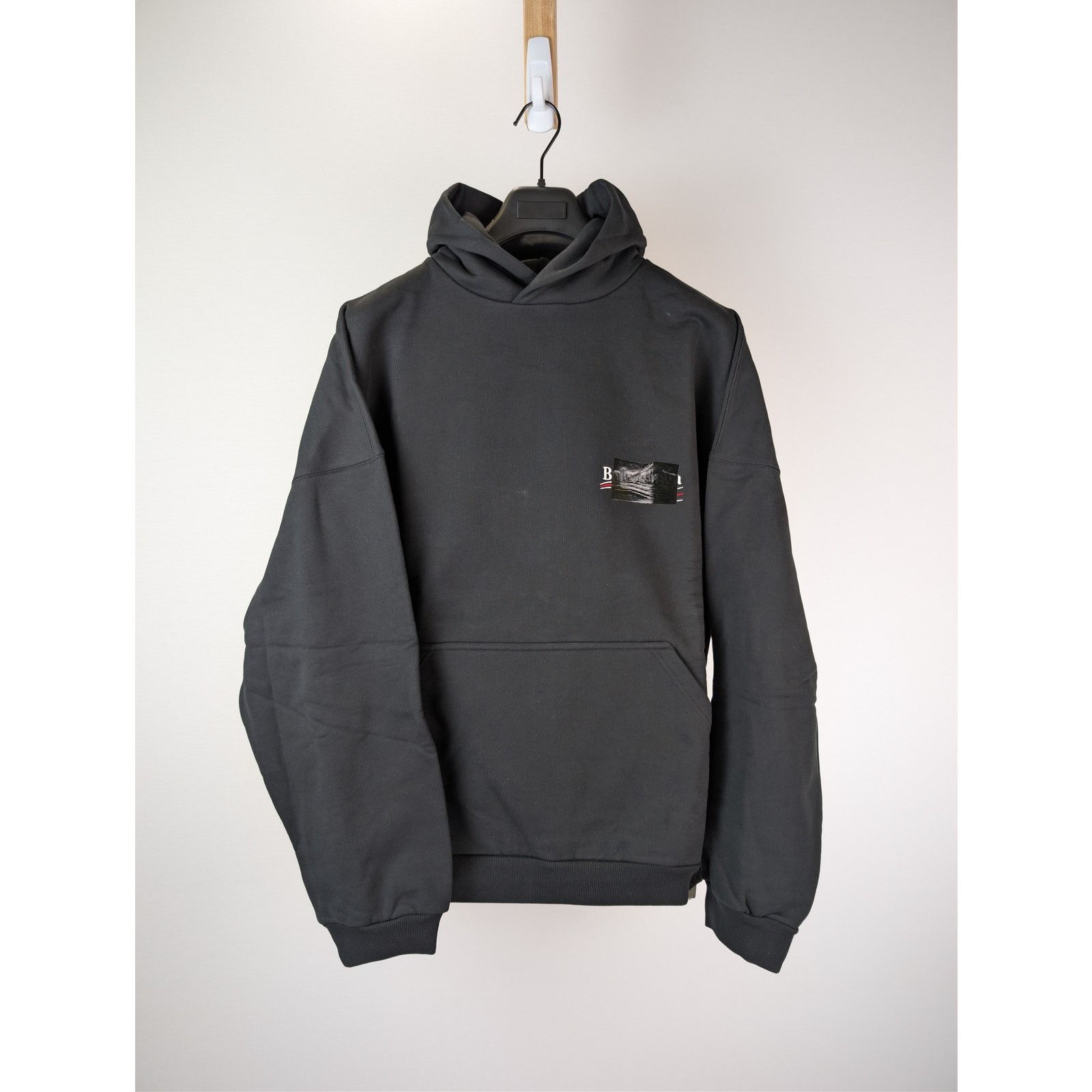 Balenciaga o1rshd1 Gaffer Molleton Archetype Large Fit Hoodie in Black Size US XXL / EU 58 / 5 - 2 Thumbnail