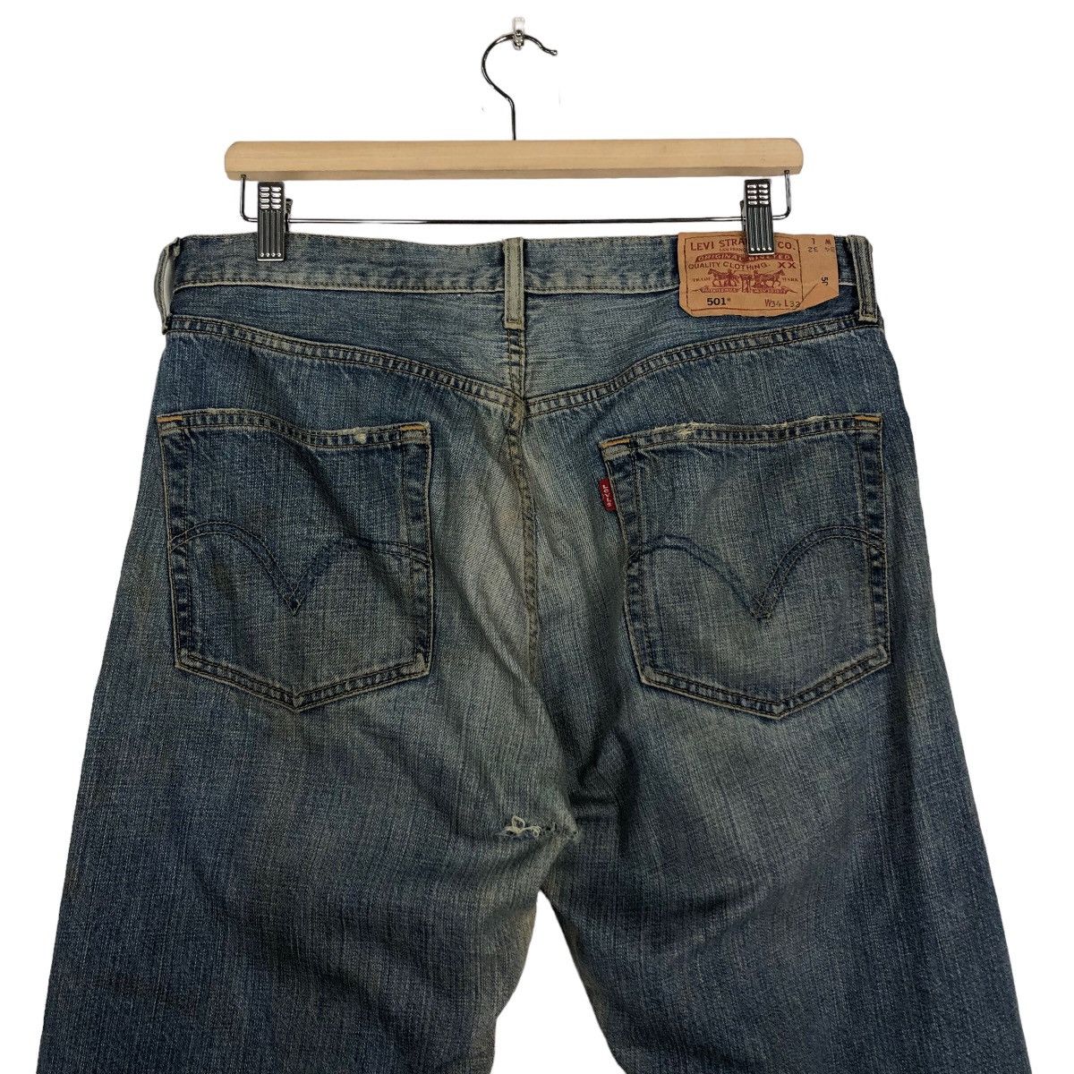 Levi's 🔥Vintage Lot 501 Levi’s Denim Jeans Biker Distressed Design Size US 34 / EU 50 - 10 Thumbnail