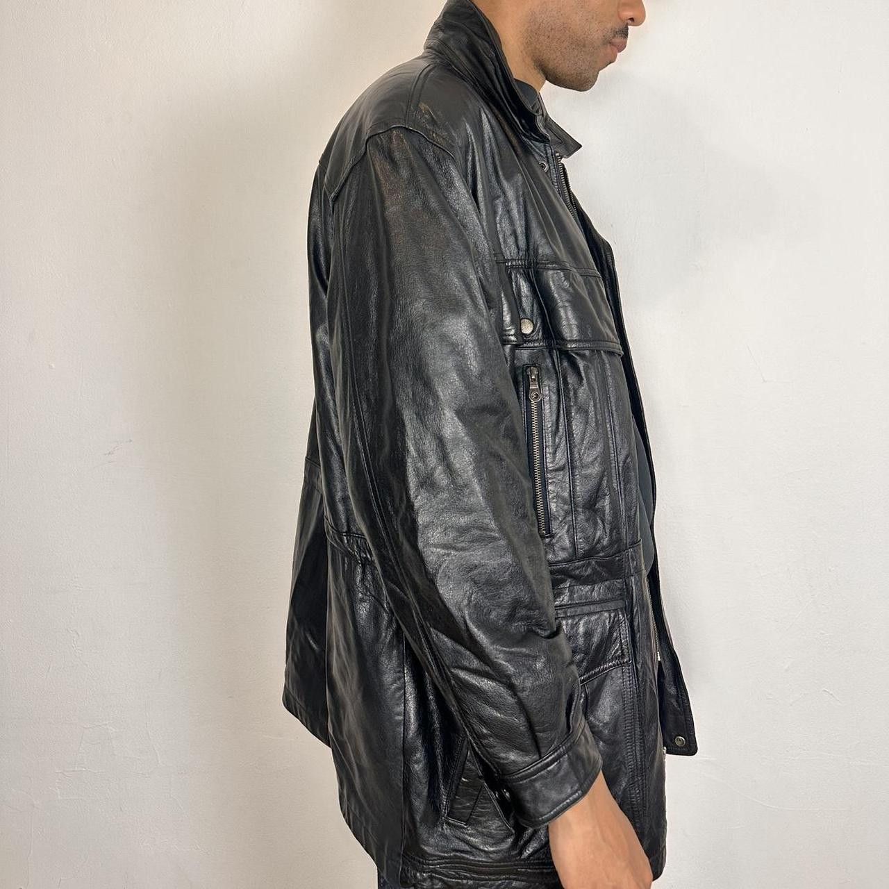 Vintage Vintage Global Identity Black Aviation Leather Jacket - Med Size US M / EU 48-50 / 2 - 7 Thumbnail