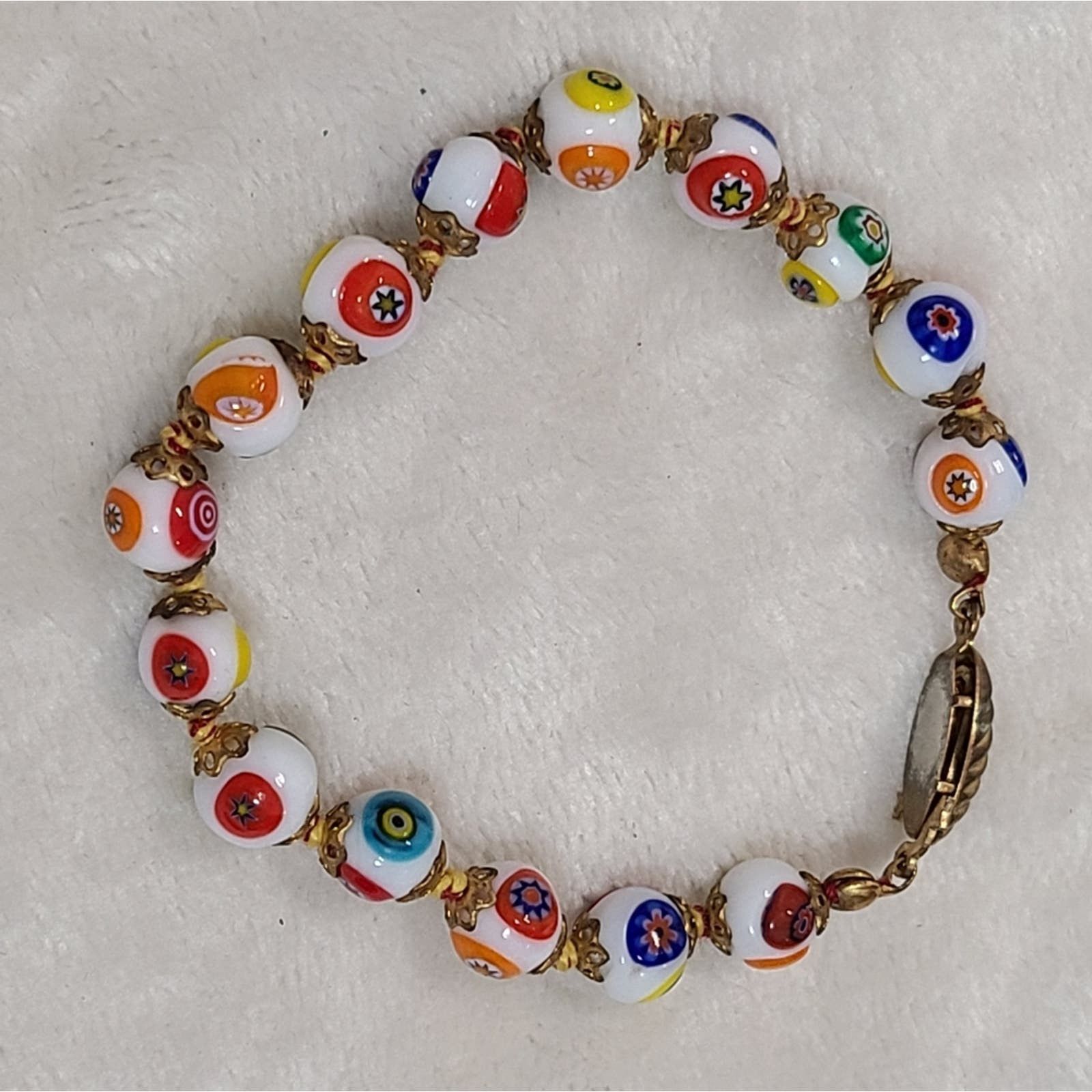 Murano Vintage Murano Millefiori Glass Beaded Bracelet Size ONE SIZE - 1 Thumbnail