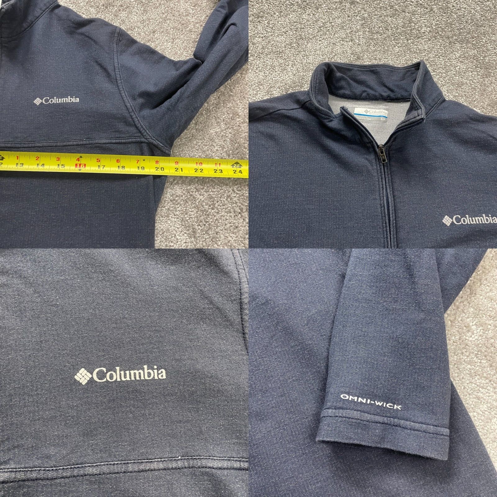 Vintage Columbia Omni Wick Sweatshirt Mens Small Blue 1/4 Zip High Neck Pullover Jacket Size US S / EU 44-46 / 1 - 8 Thumbnail