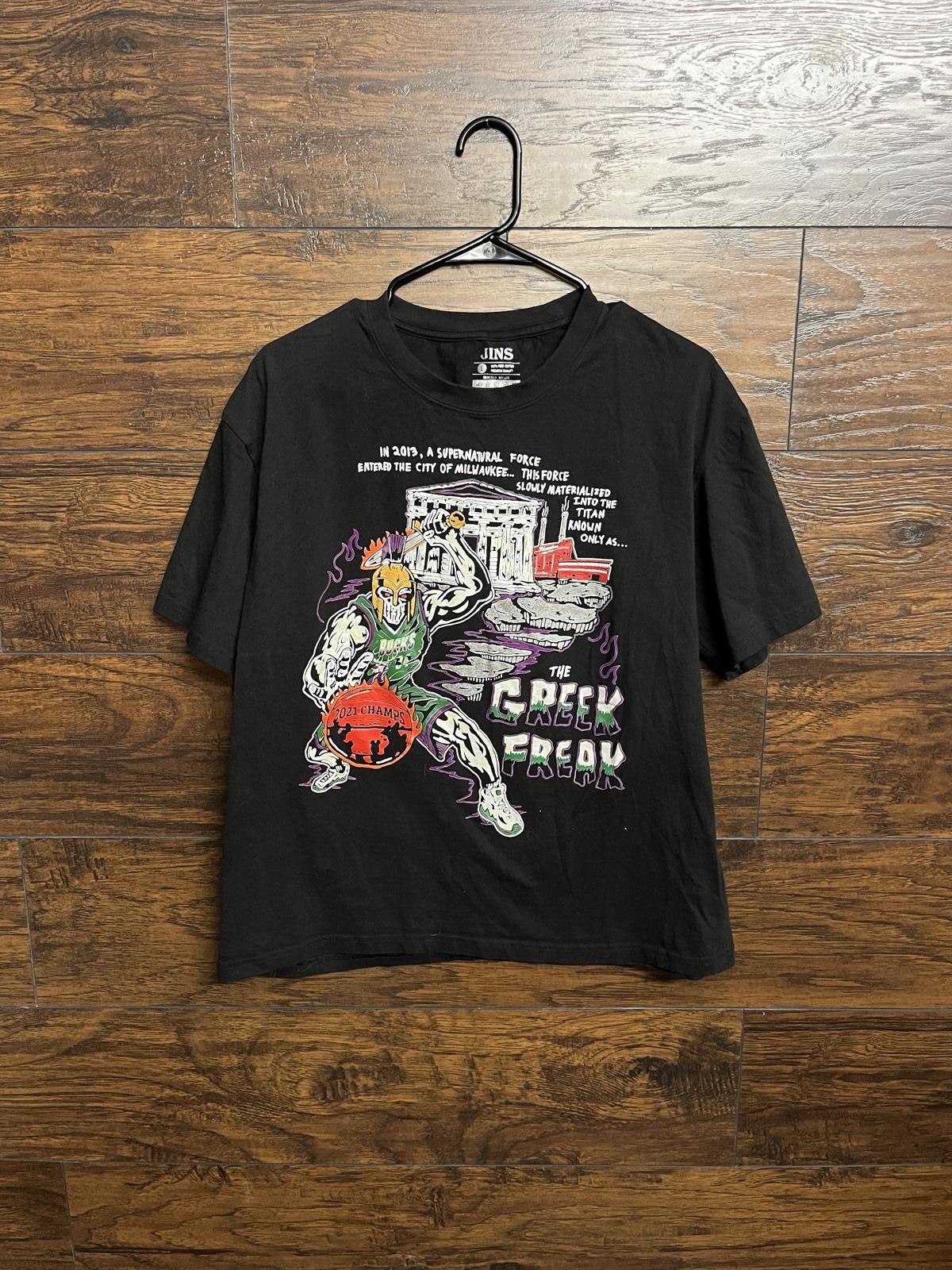 Designer Jin Giannis The Greek Freak T-shirt 2021 Champs Shirt - L Size US L / EU 52-54 / 3 - 1 Thumbnail