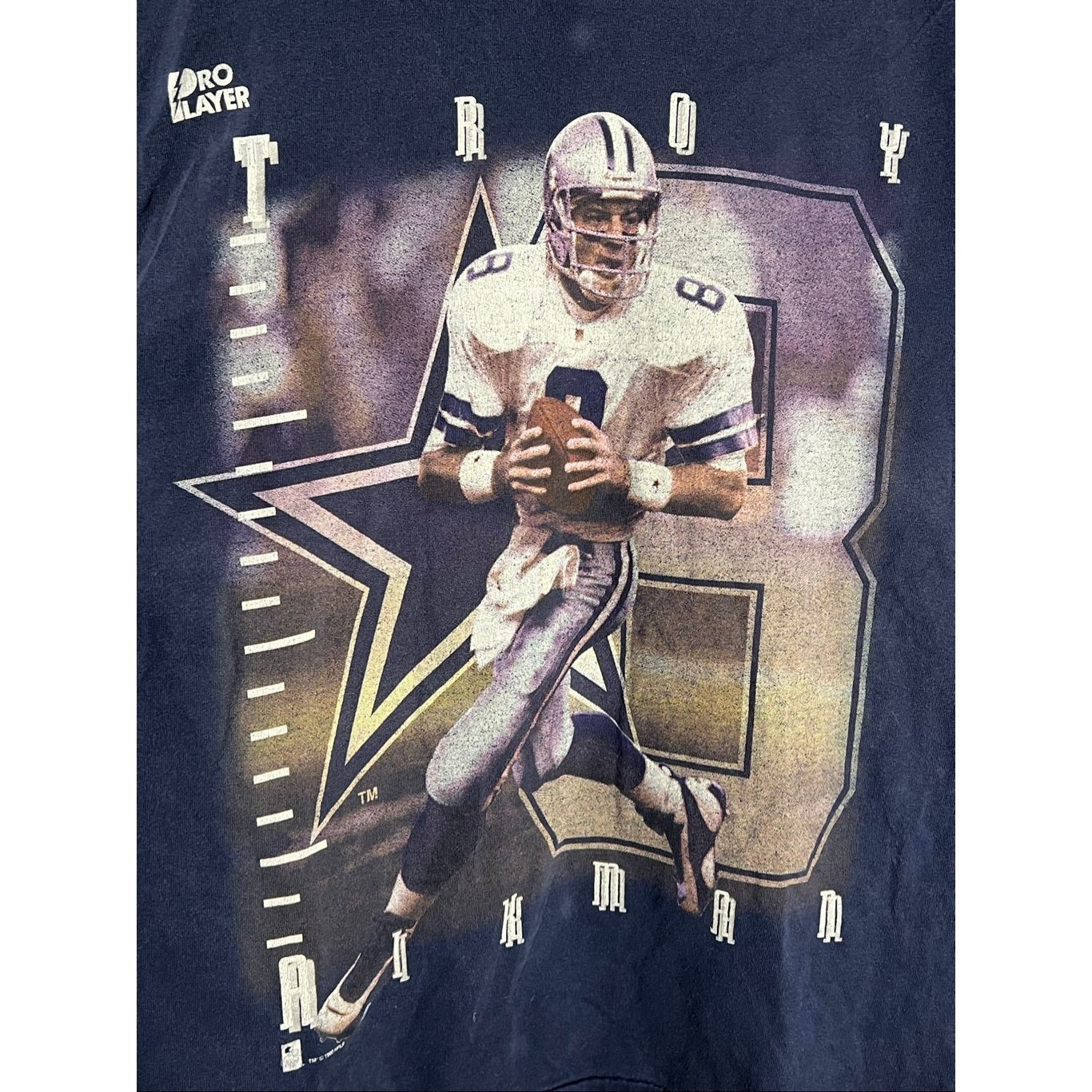 Pro Player Vintage 90s NFL Dallas Cowboys Troy Aiken Tee Size US M / EU 48-50 / 2 - 2 Thumbnail