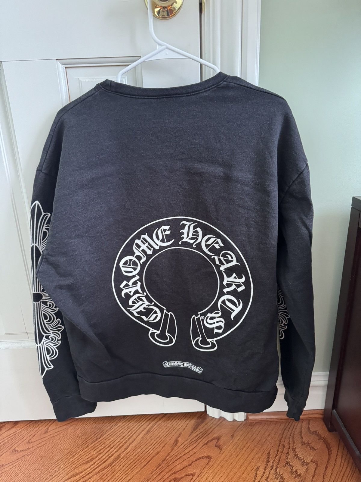 image of Chrome Hearts Horseshoe Crewneck in Black, Men's (Size Medium)