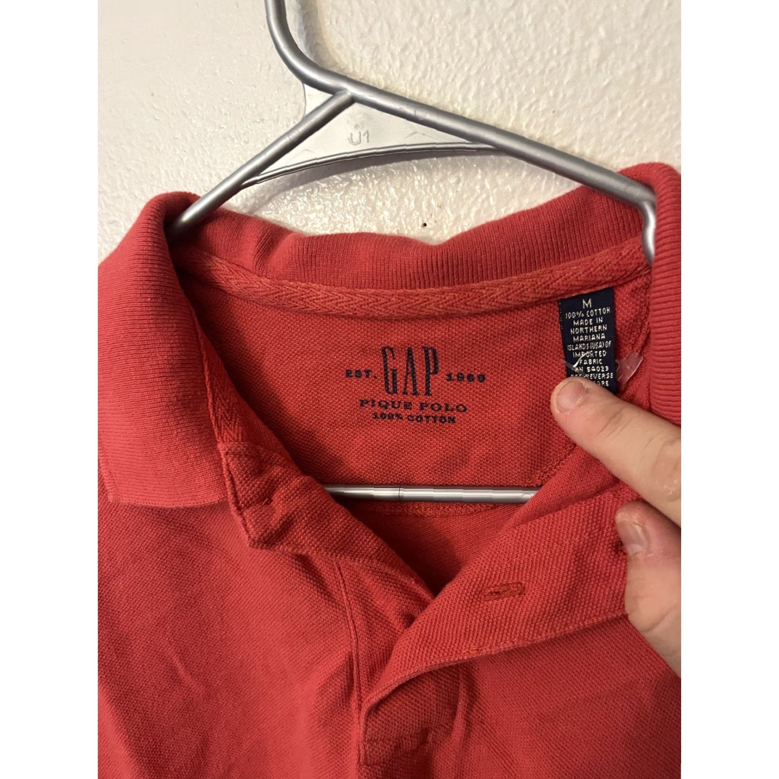 Gap GAP Polo Shirt Mens Size M Short Sleeve Pink Salmon Knit Stretch 90s Retro Polo Mens Size US M / EU 48-50 / 2 - 2 Thumbnail