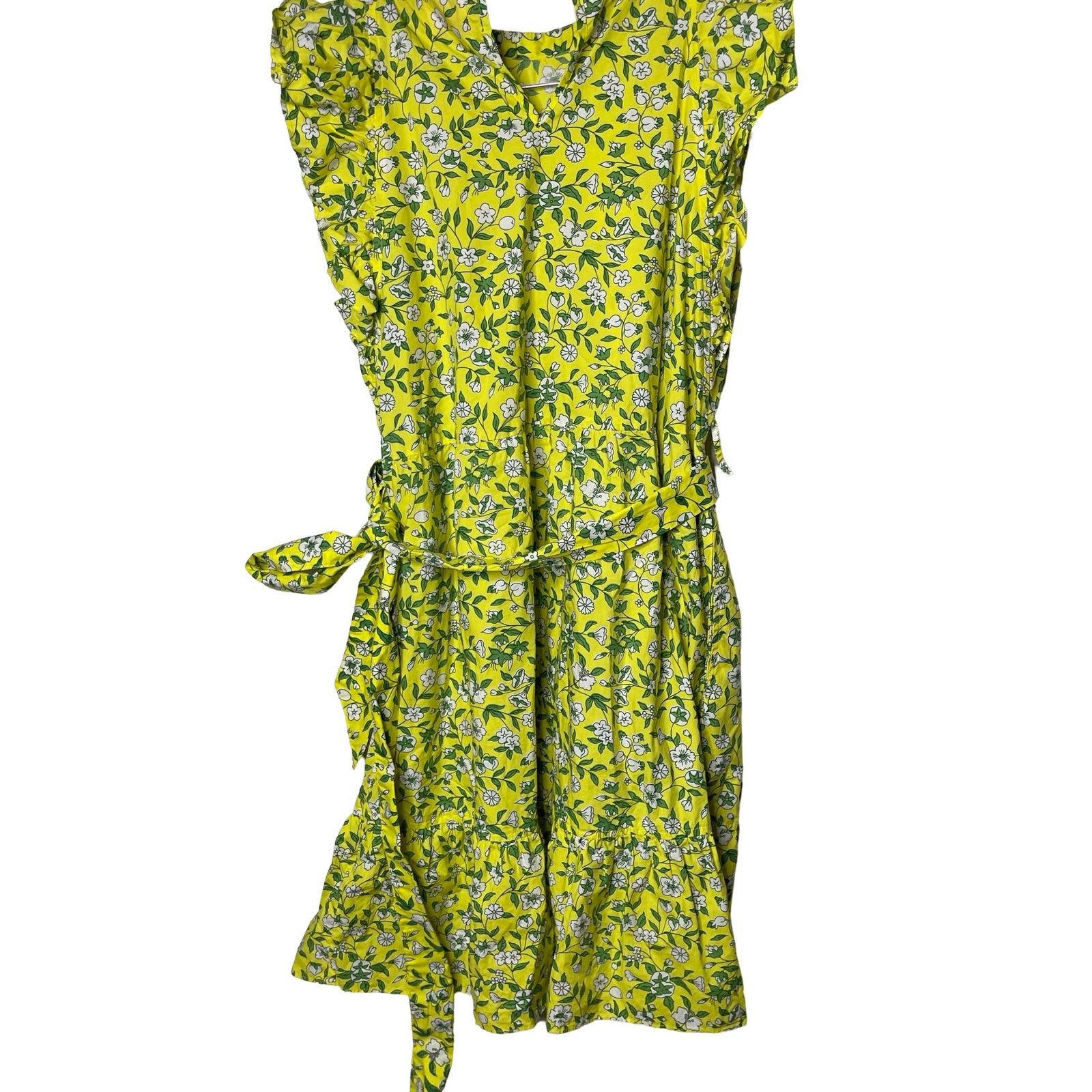 Banjanan Banjanan Audrey Mini Floral Cotton Dress Yellow Womens L Size L / US 10 / IT 46 - 6 Thumbnail