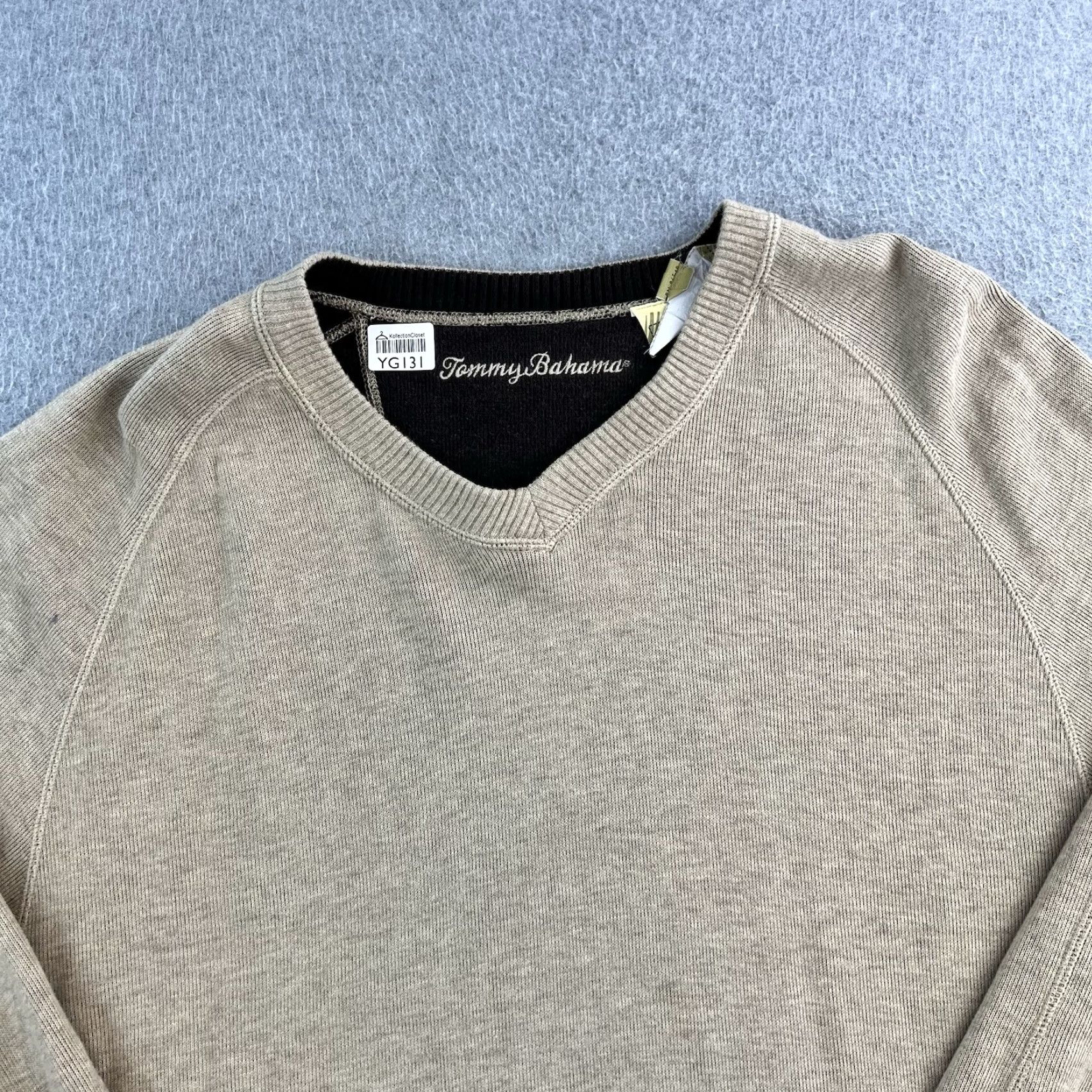 Tommy Bahama Tommy Bahama Sweater Mens Large Beige Long Sleeve Knit Pullover Adult Size US L / EU 52-54 / 3 - 5 Thumbnail