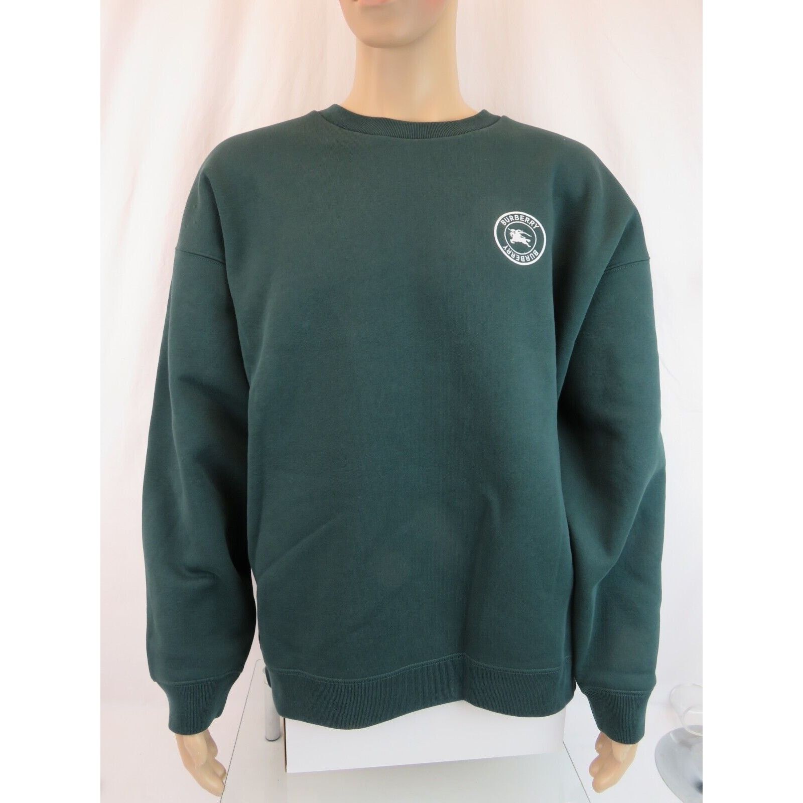 Burberry REYLIEGH GREEN COTTON WHITE KNIGHT LOGO PULLOVER SWEATER XXL Size US XXL / EU 58 / 5 - 5 Thumbnail