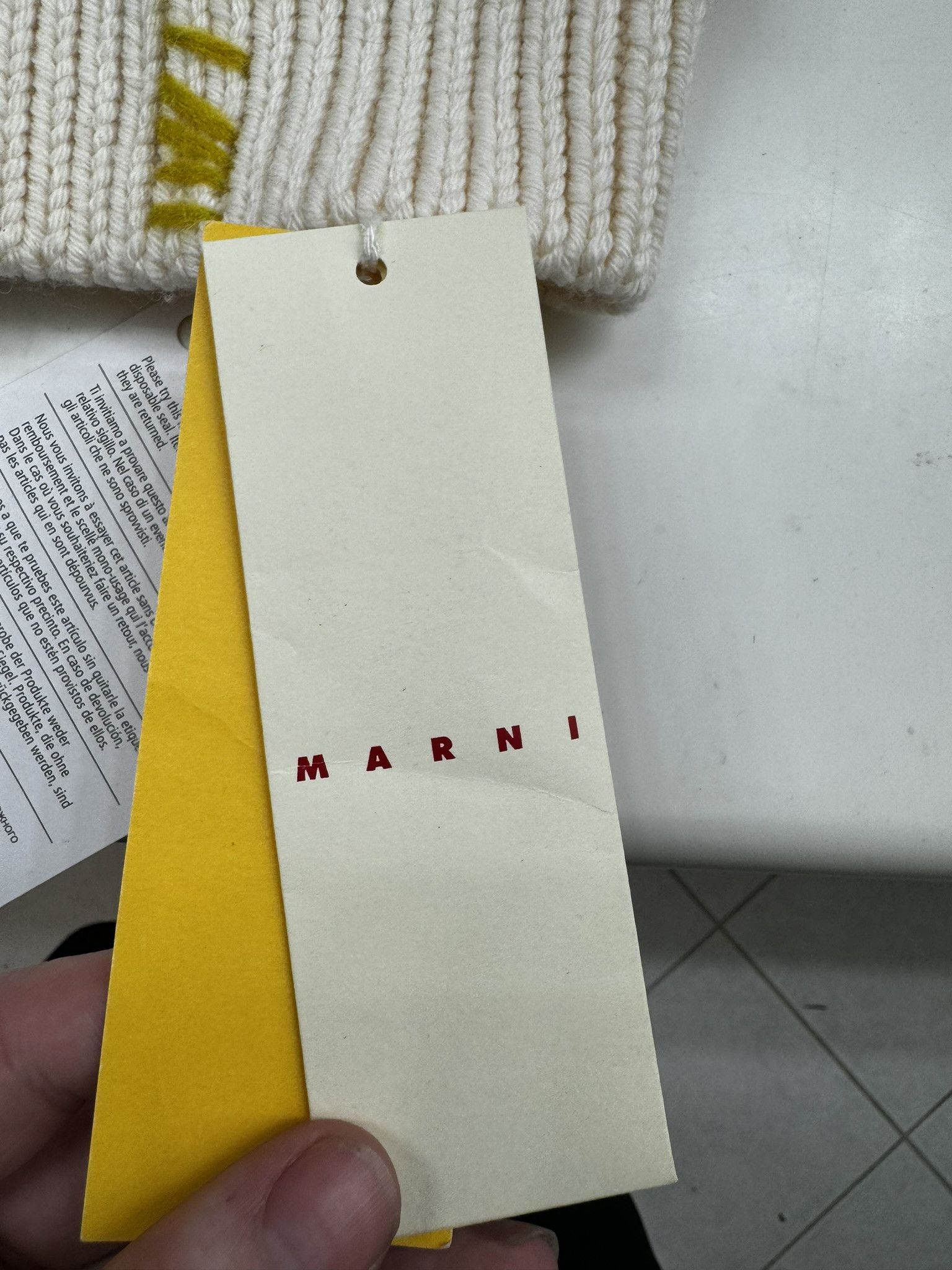Marni MARNI Contrast-Stitched Knit Balaclava in CREAM MSRP $550 Size ONE SIZE - 3 Thumbnail