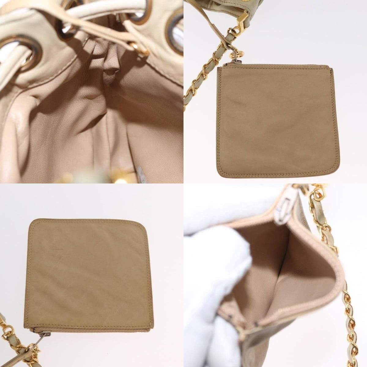 Chanel Chanel Chain Shoulder Bag Leather Ivory Gold CC Size ONE SIZE - 7 Thumbnail