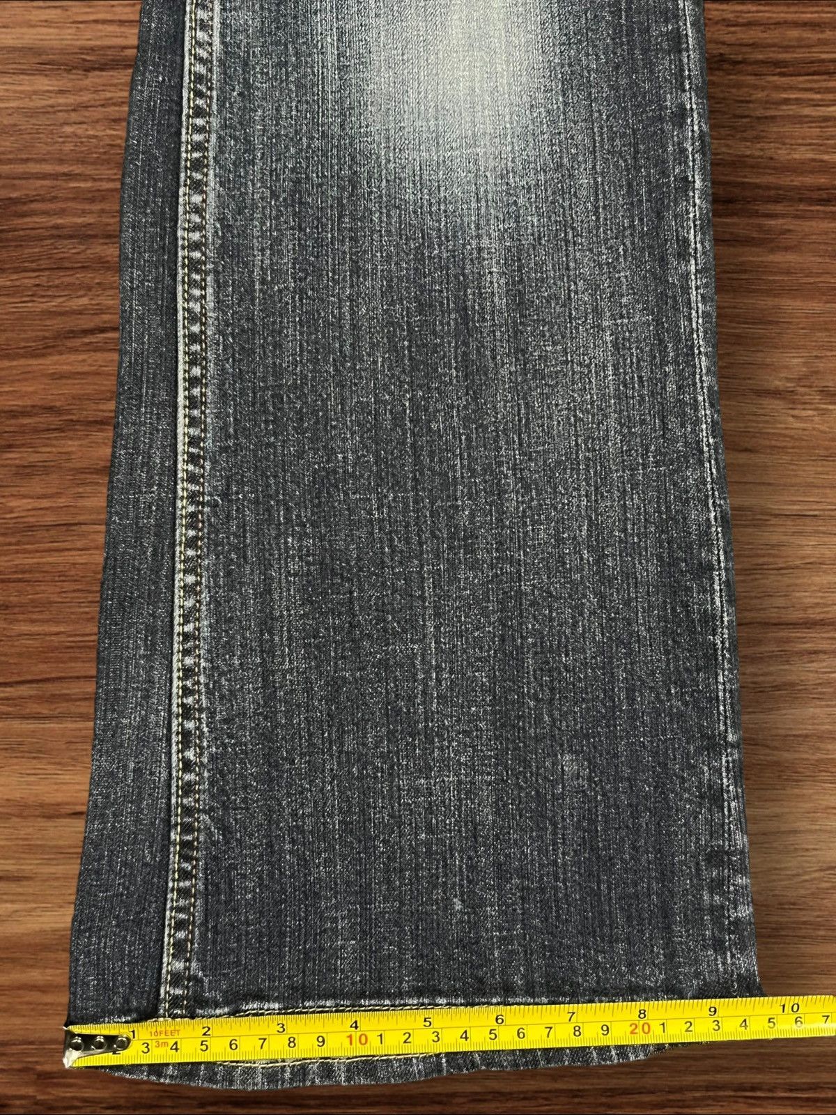 Japanese Brand Vintage Japanese Brand Blue Washed Distressed Flare Jeans Size 33" - 15 Thumbnail