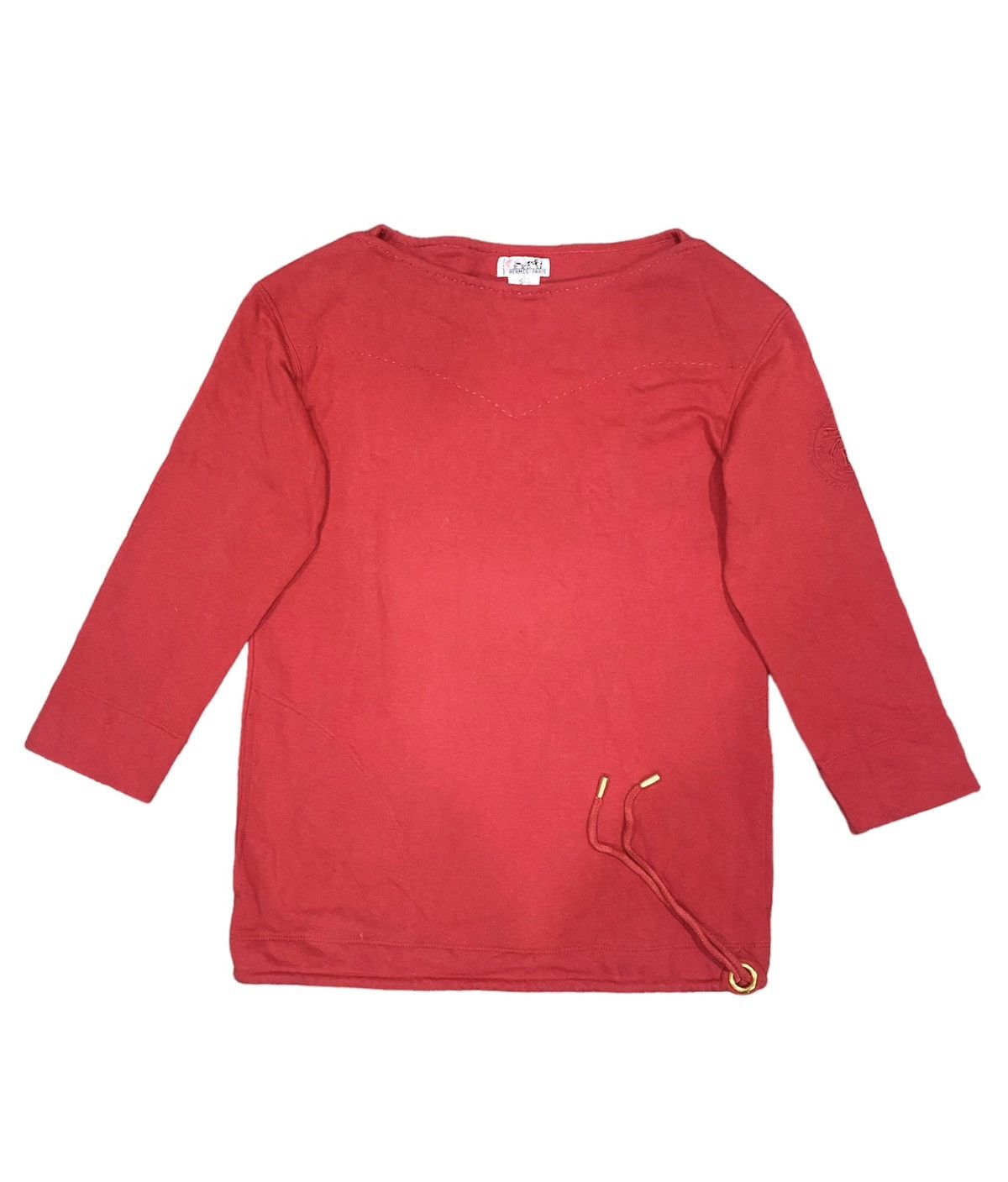 Hermes × Vintage HERMES PARIS SWEATSHIRT RED LOGO AT THE SLEEVE Size US S / EU 44-46 / 1 - 1 Thumbnail