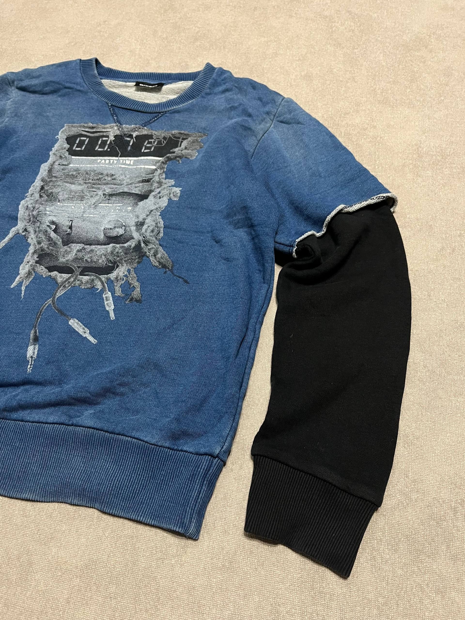 Diesel Vintage Diesel Blue Denim Sweatshirt Women`s Big Logo Sz 12 Size M / US 6-8 / IT 42-44 - 4 Thumbnail
