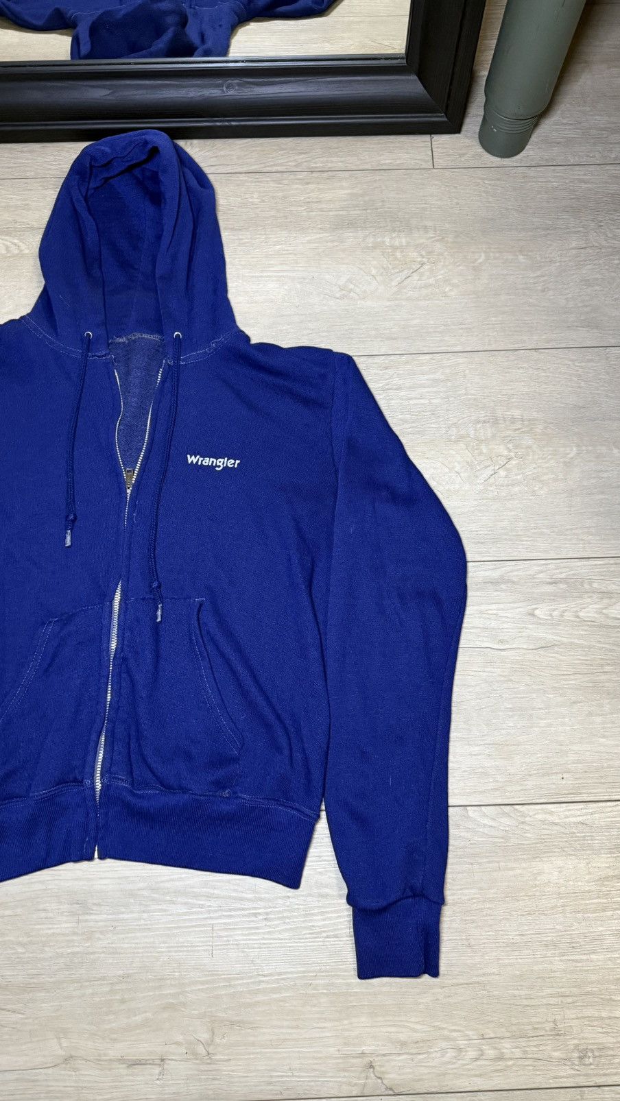 Wrangler Vintage / Y2K 1980s Wrangler SpellOut Zip Up Hoodie Size M / US 6-8 / IT 42-44 - 3 Thumbnail