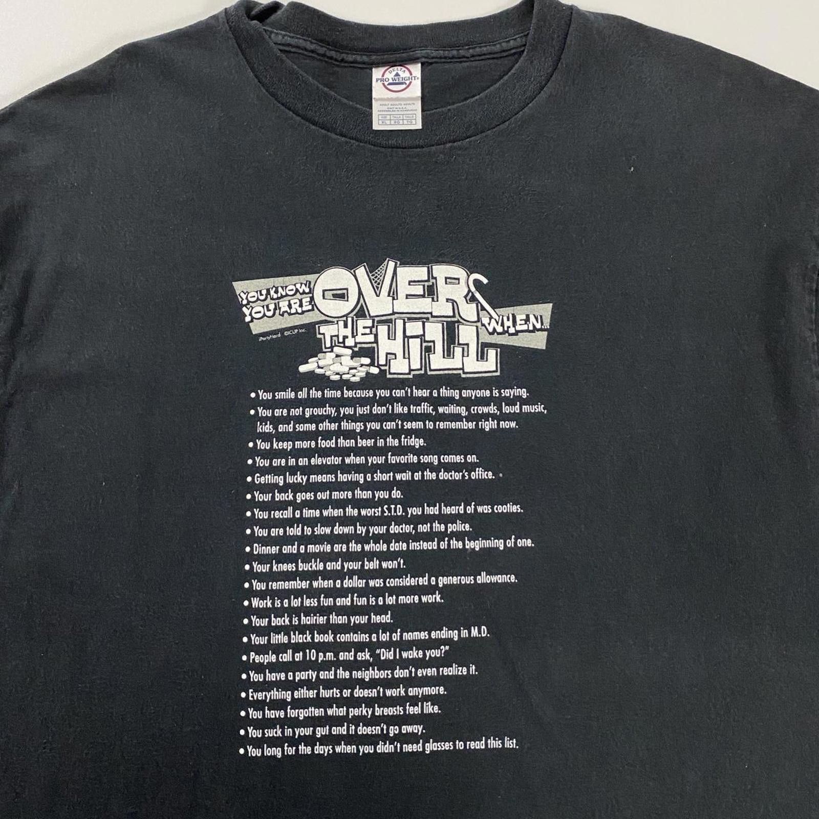Vintage Black vintage over the hill funny tee #funnytee #90s Size US XL / EU 56 / 4 - 2 Thumbnail