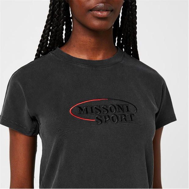 Missoni o1g2r1mq1124 Cropped Cotton Jersey T Shirt in Dark Grey Size XS / US 0-2 / IT 36-38 - 3 Thumbnail