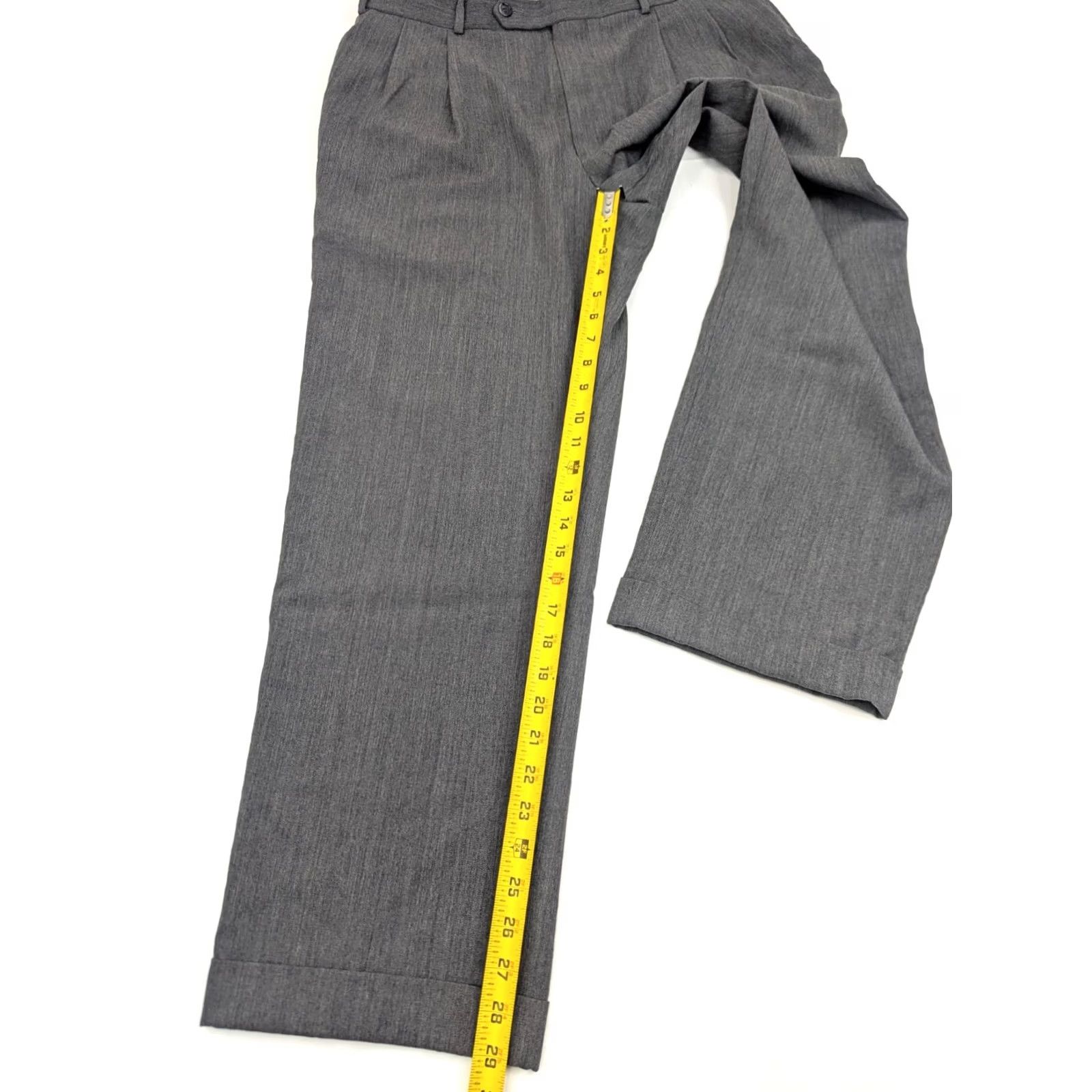 Brooks Brothers VINTAGE Brooks Brothers Dress Pants 35x29 Wool Gray Pleated Men Regular Straight Pants Size US 35 - 4 Thumbnail
