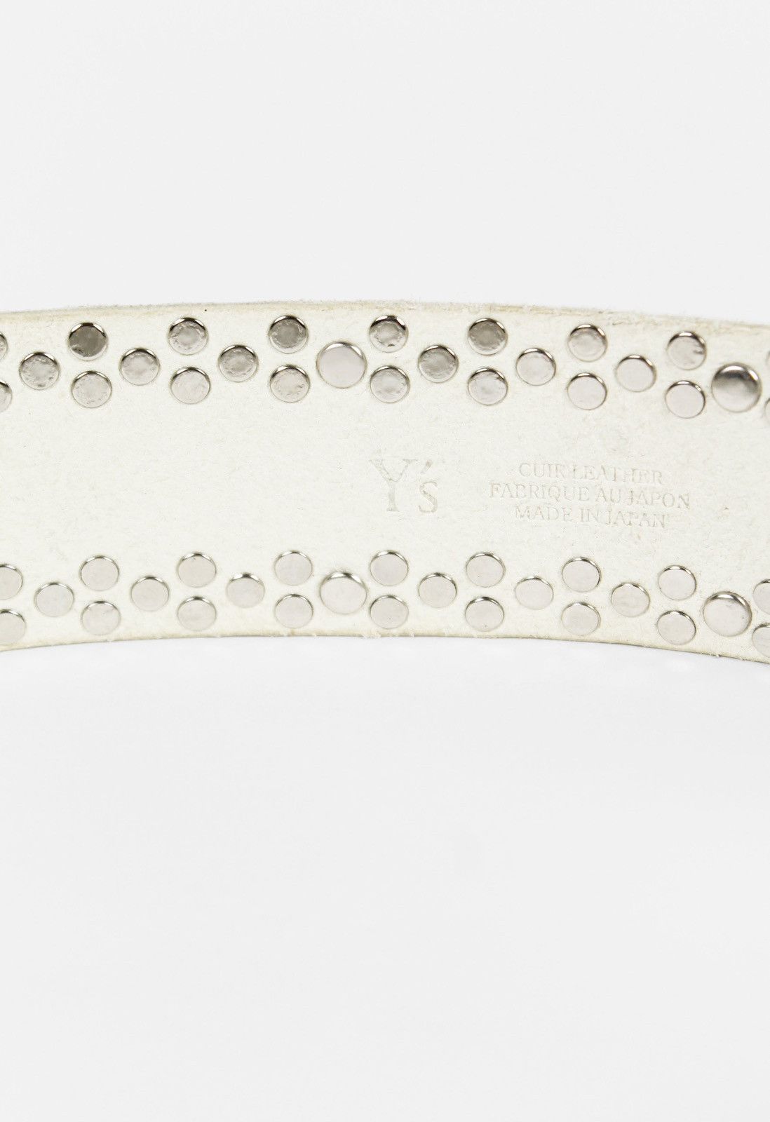 Yohji Yamamoto YOHJI YAMAMOTO Y'S FW 2000 White Diamond Studded Belt Leathe Size ONE SIZE - 5 Thumbnail