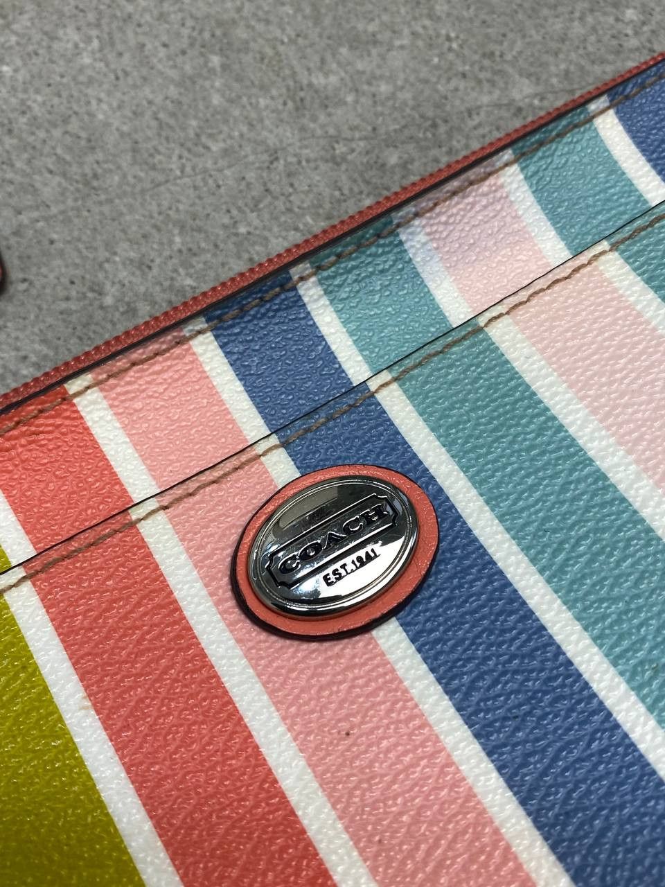 Coach Coach F51319 Peyton Multistripe Wristlet Clutch Bag Size ONE SIZE - 16 Thumbnail