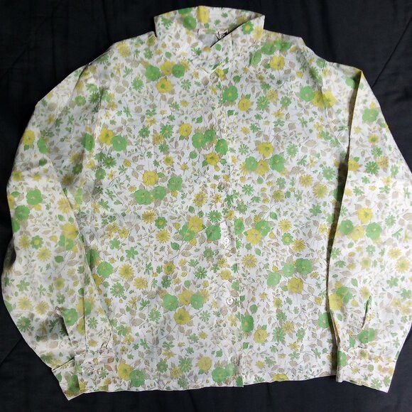 Vintage Vintage 70s Permanent Press Floral Button Shirt Size L / US 10 / IT 46 - 2 Thumbnail